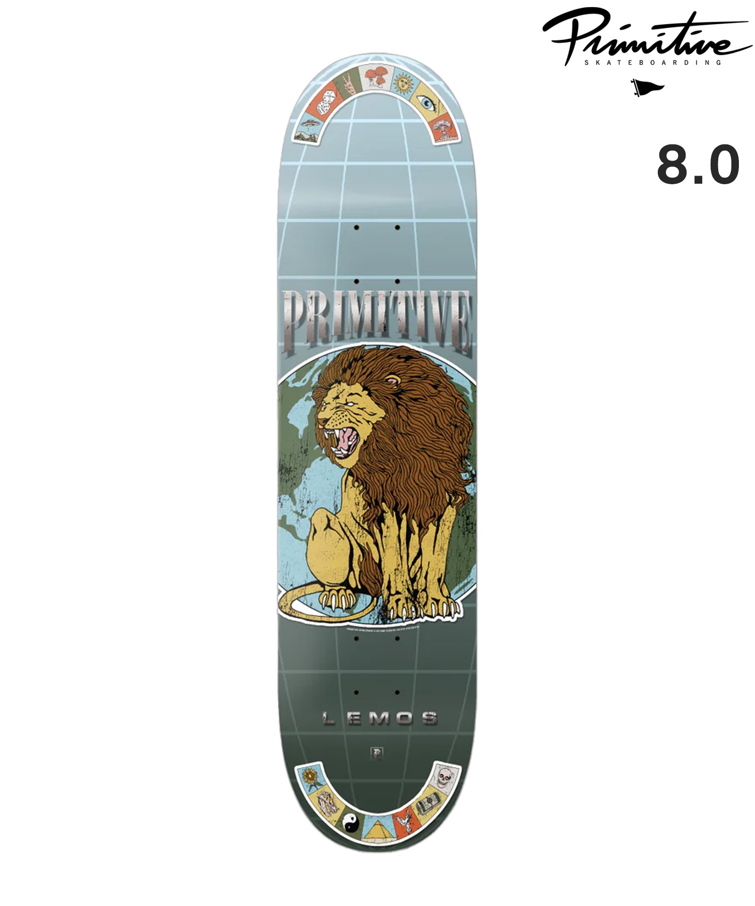 PRIMITIVE プリミティブ スケートボード デッキ 8.0inch LEMOS SIGNS