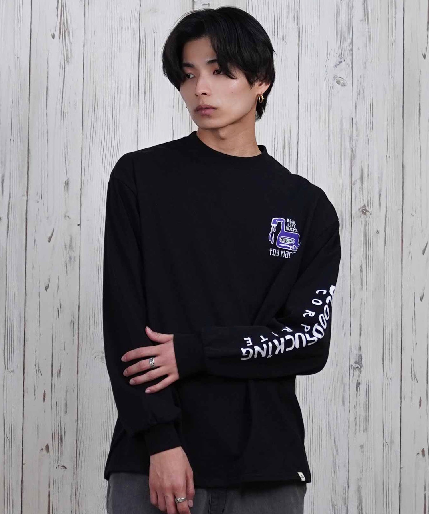 TOY MACHINE トイマシーン 長袖 Tシャツ メンズ ビックシルエット