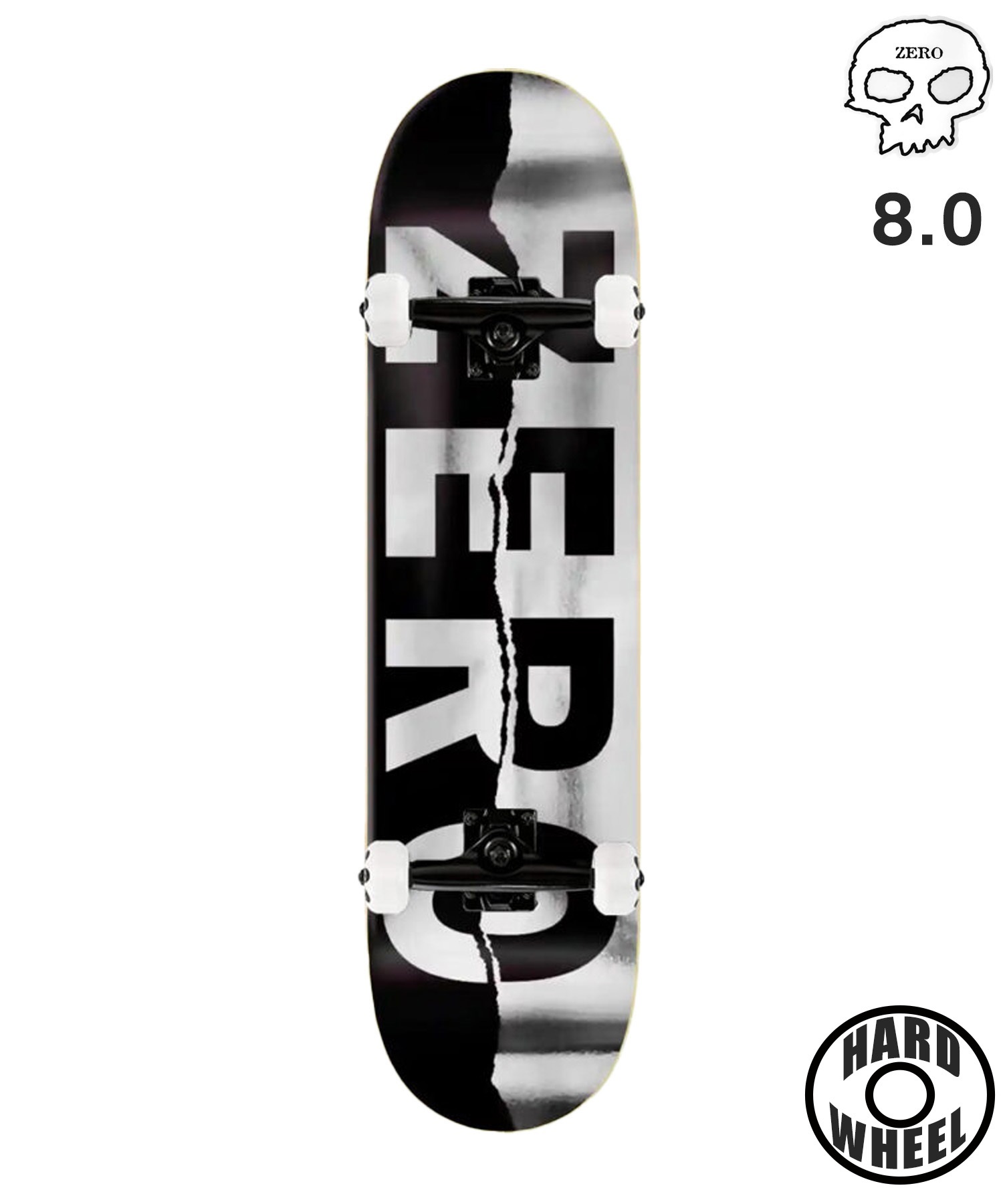 ZERO ゼロ スケートボード コンプリート 8.0inch ARMY RIPPED BLACK
