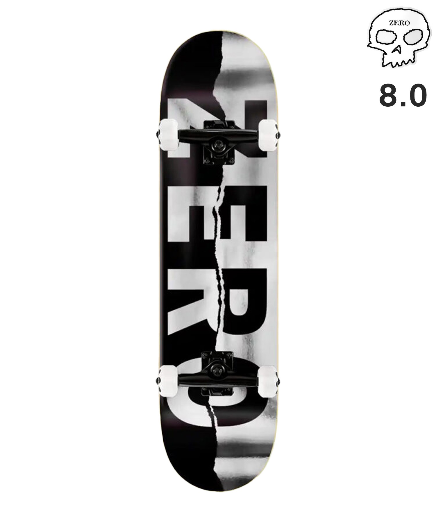ZERO ゼロ スケートボード コンプリート 8.0inch ARMY RIPPED BLACK