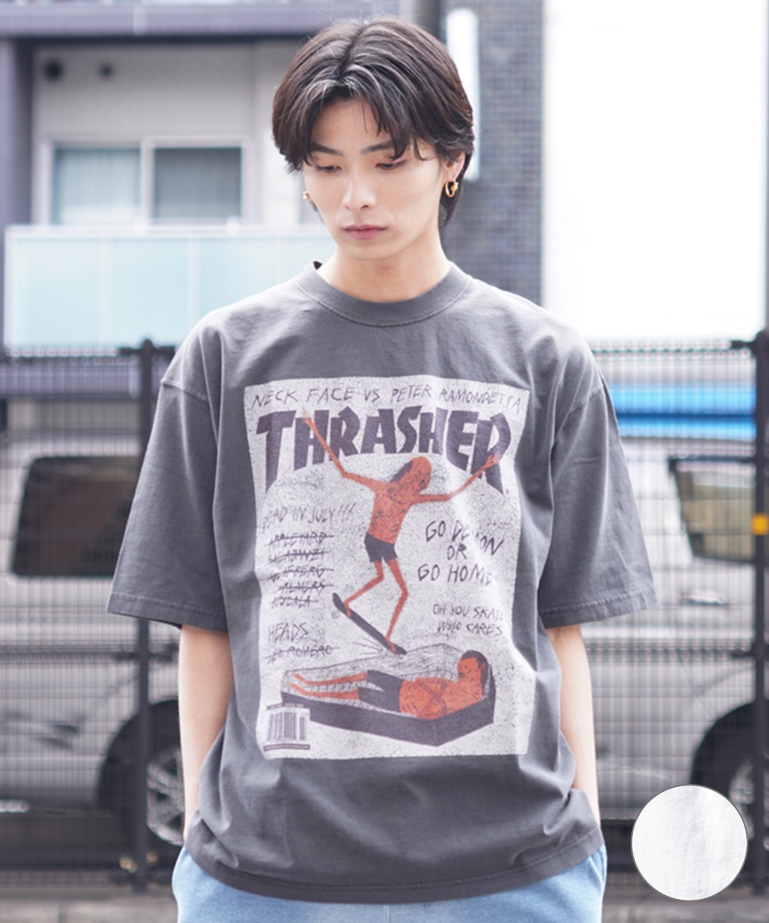 THRASHER スラッシャー メンズ 半袖 Tシャツ ピグメント染 MAGAZINE