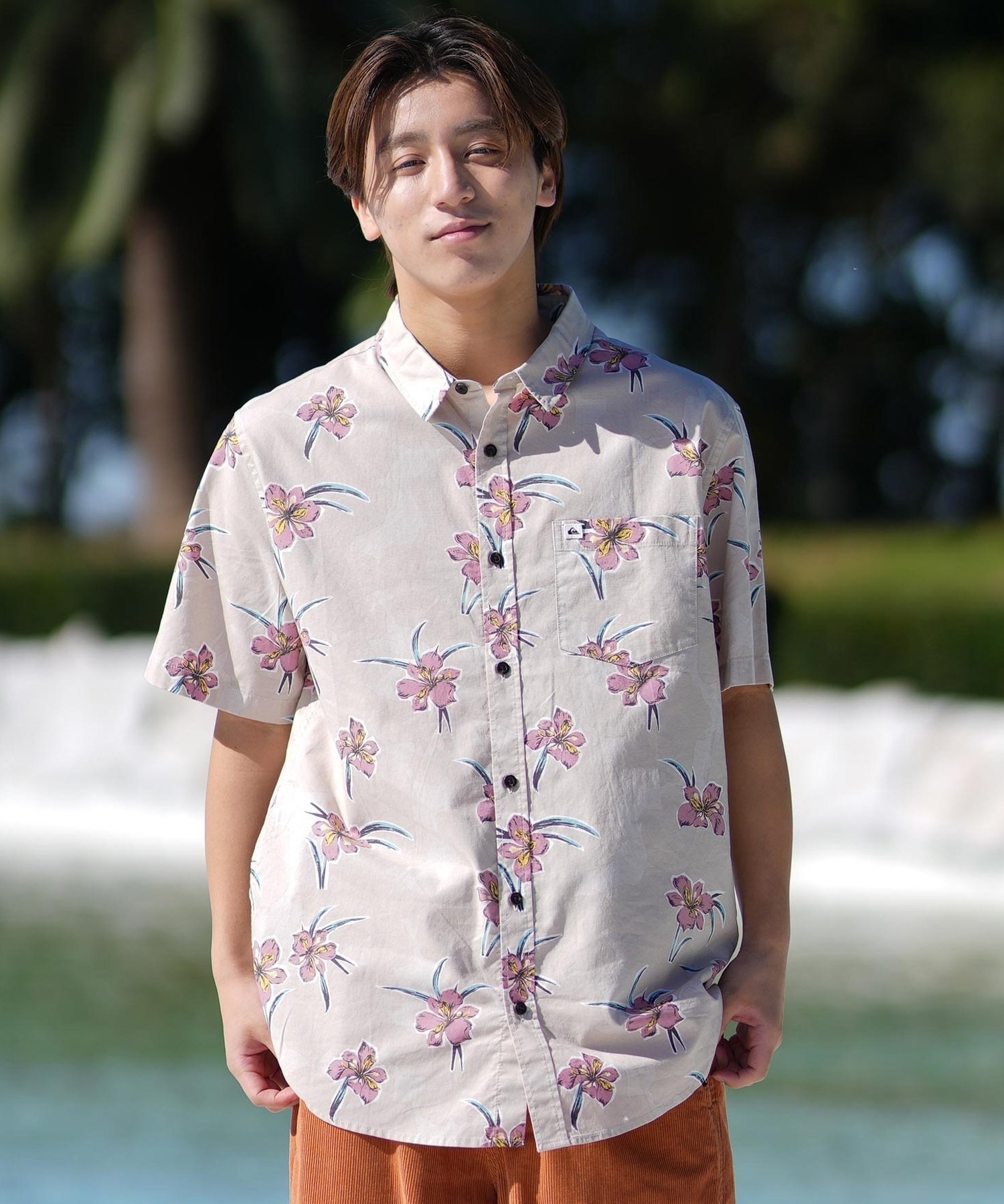 QUIKSILVER クイックシルバー 半袖 シャツ メンズ 総柄 柄シャツ APERO