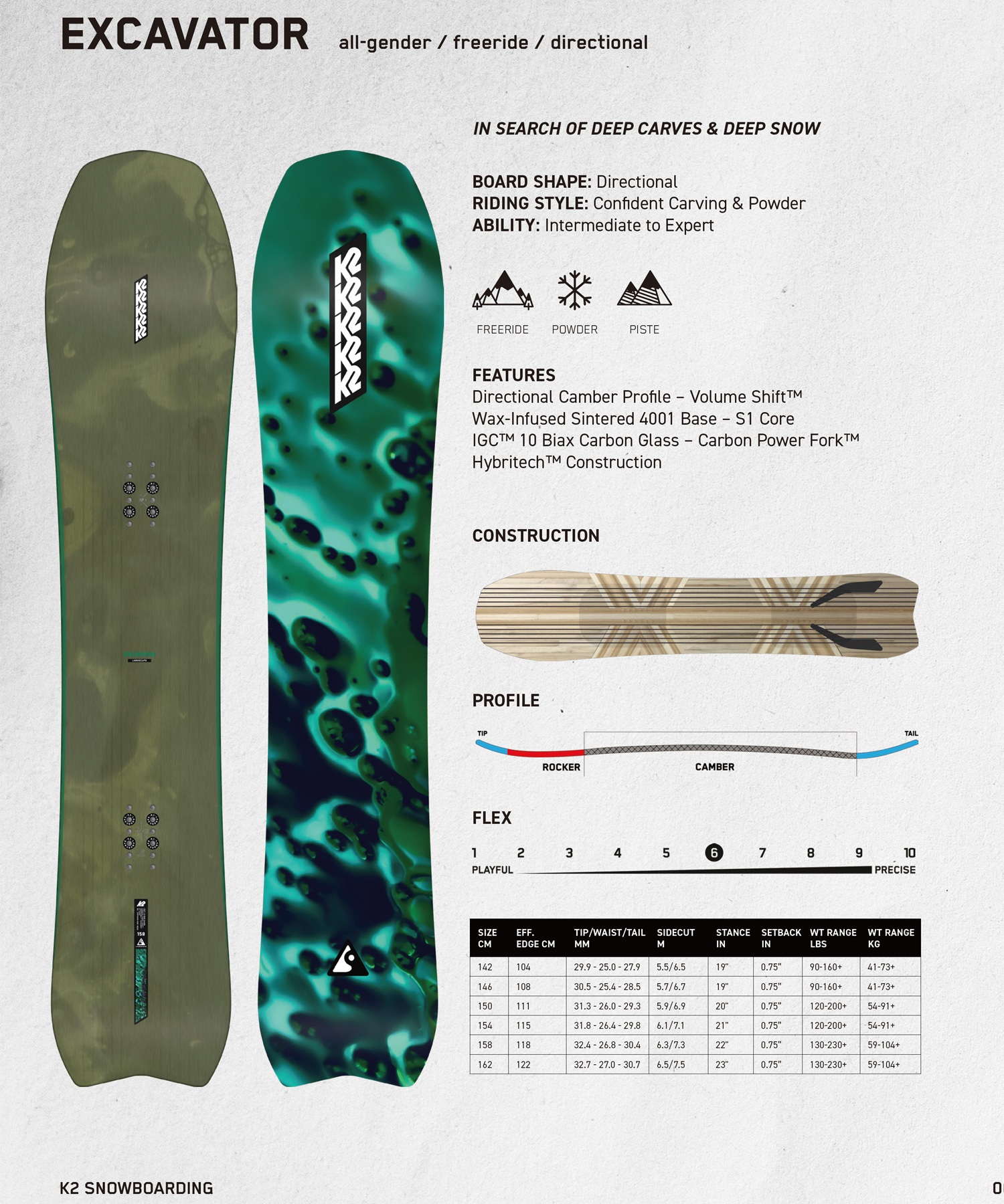 K2 ケーツー エクスカベーター スノーボード 板 メンズ 25-26 MM B21