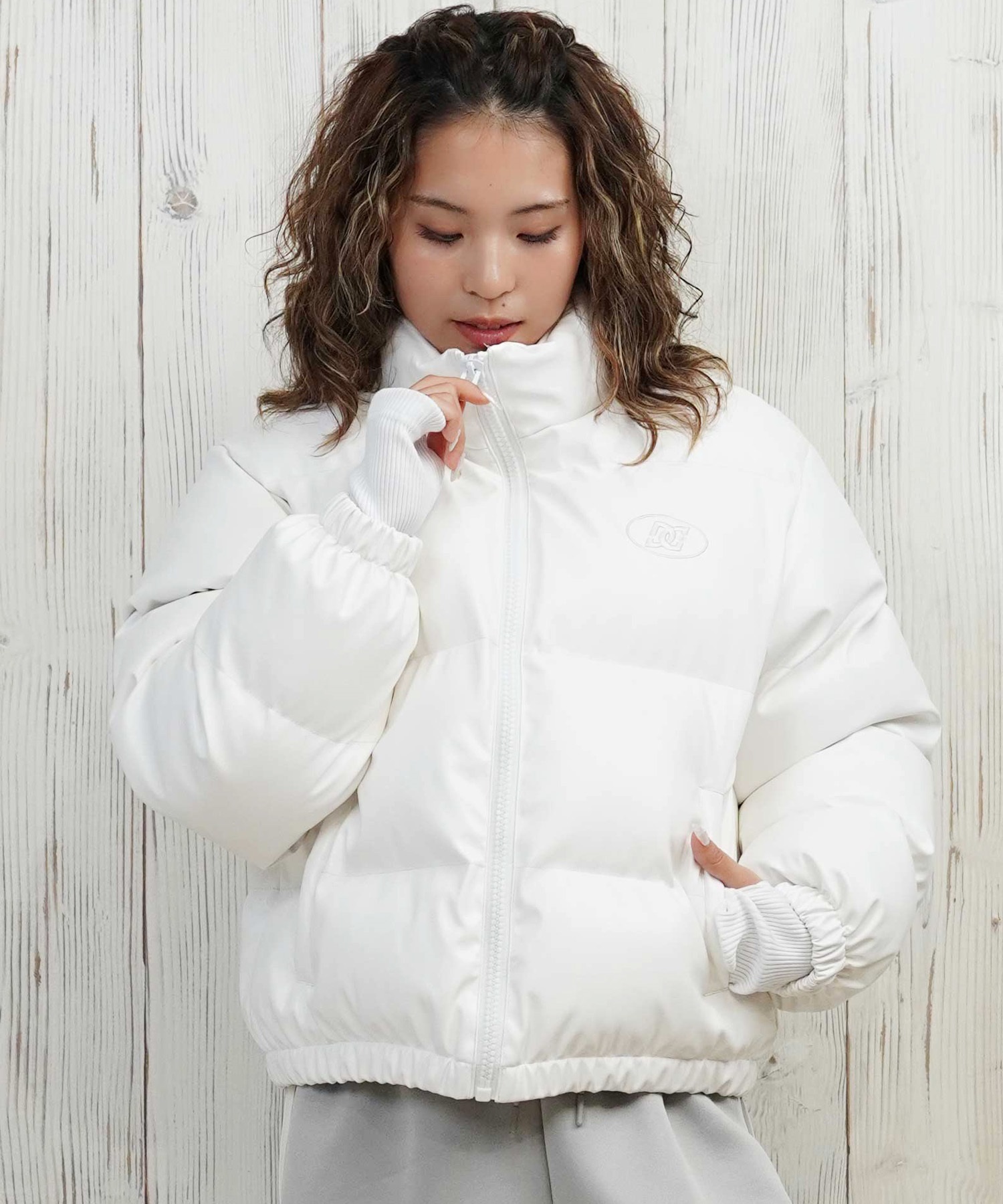 DC ディーシー ダウン ジャケット レディース シンプル ロゴ 中綿