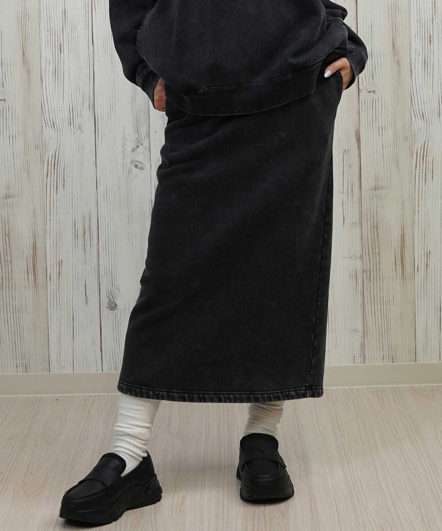 DC ディーシー スカート レディース ロングスカート 裏起毛 スウェット