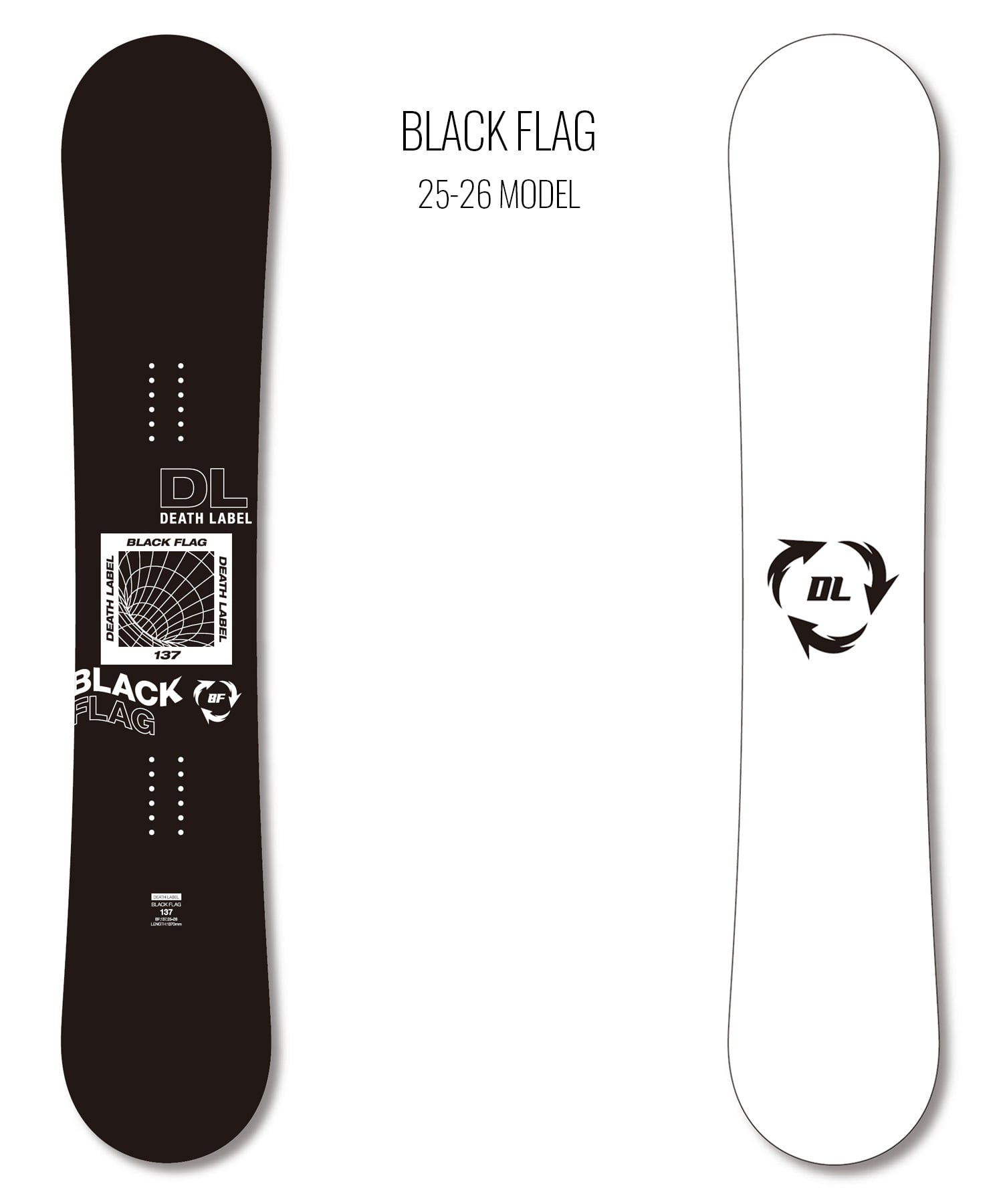DEATH LABEL デスレーベル ブラック フラッグ スノーボード 板 ユニ