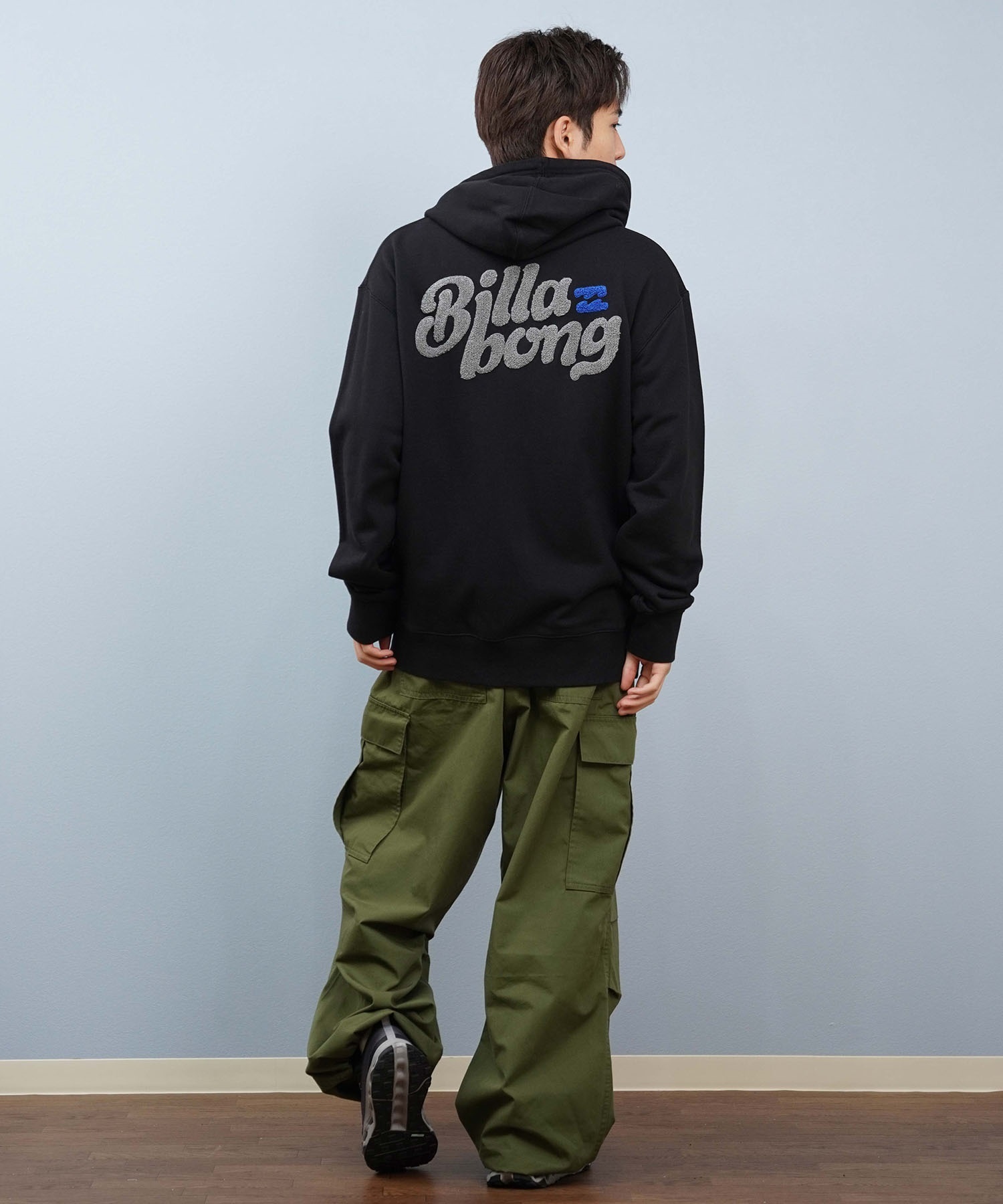 BILLABONG ビラボン ジップアップ パーカー メンズ サガラ刺繍 ロゴ