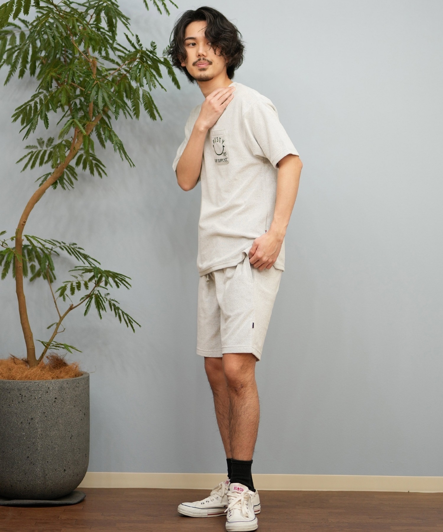 RUSTY ラスティ ハーフパンツ ショートパンツ メンズ ショーツ パイル