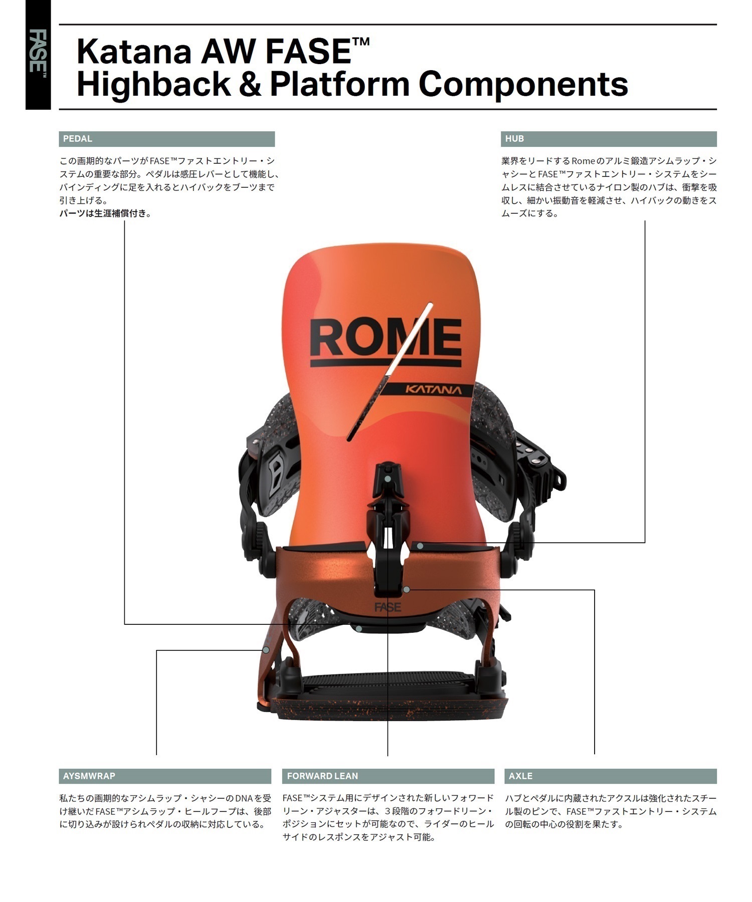 ROME ローム KATANA AW FASE x STALE スノーボード バインディング