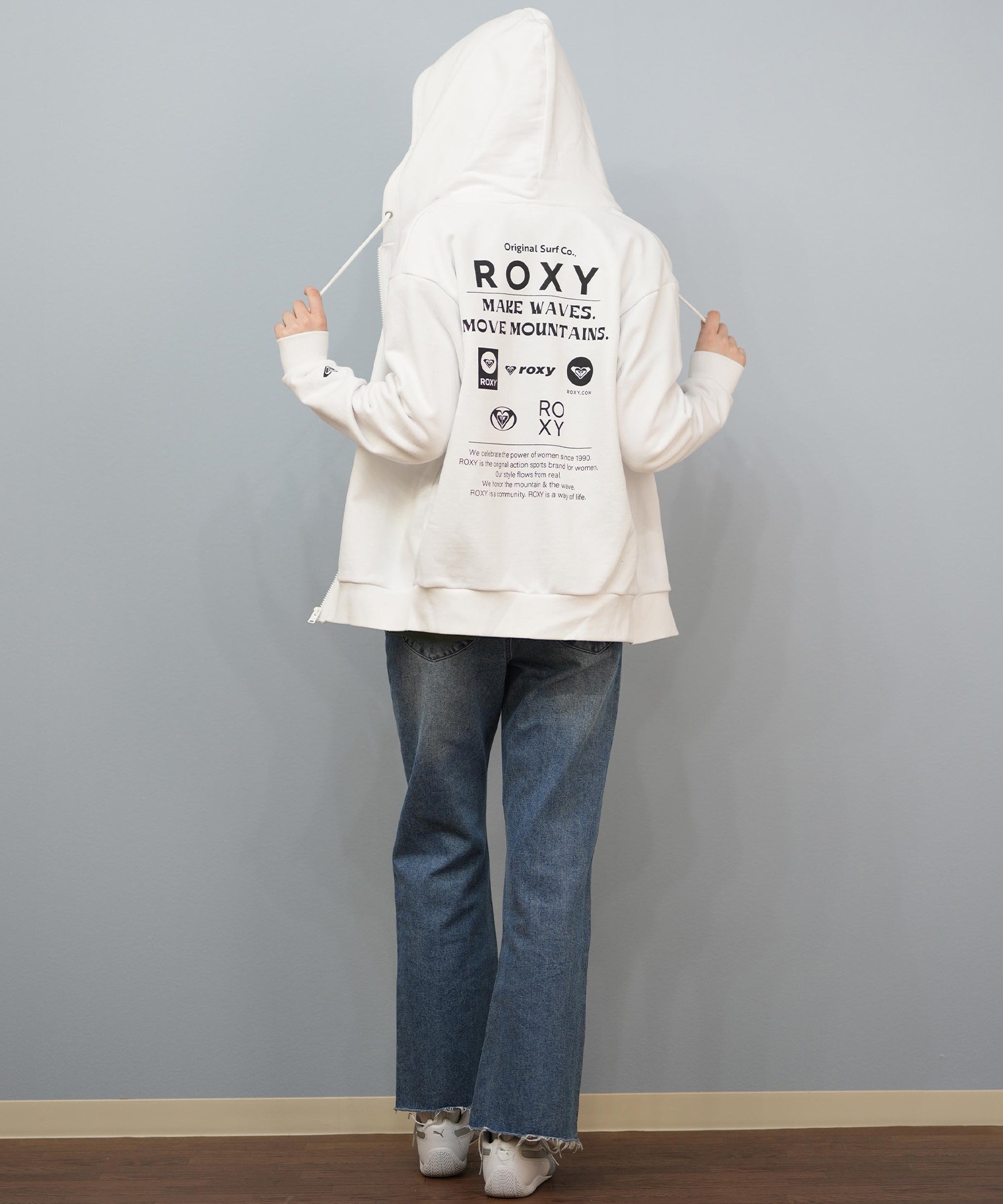 ROXY ロキシー ジップアップ パーカー レディース バックプリント ロゴ