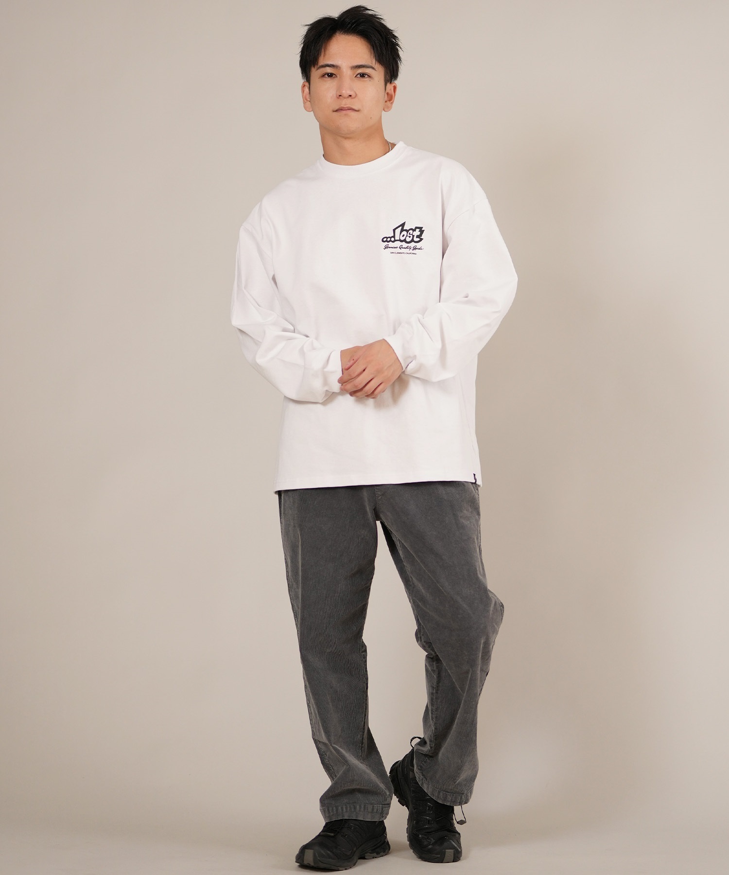 LOST ロスト 長袖 Tシャツ ロンT メンズ バックプリント ペイズリー柄