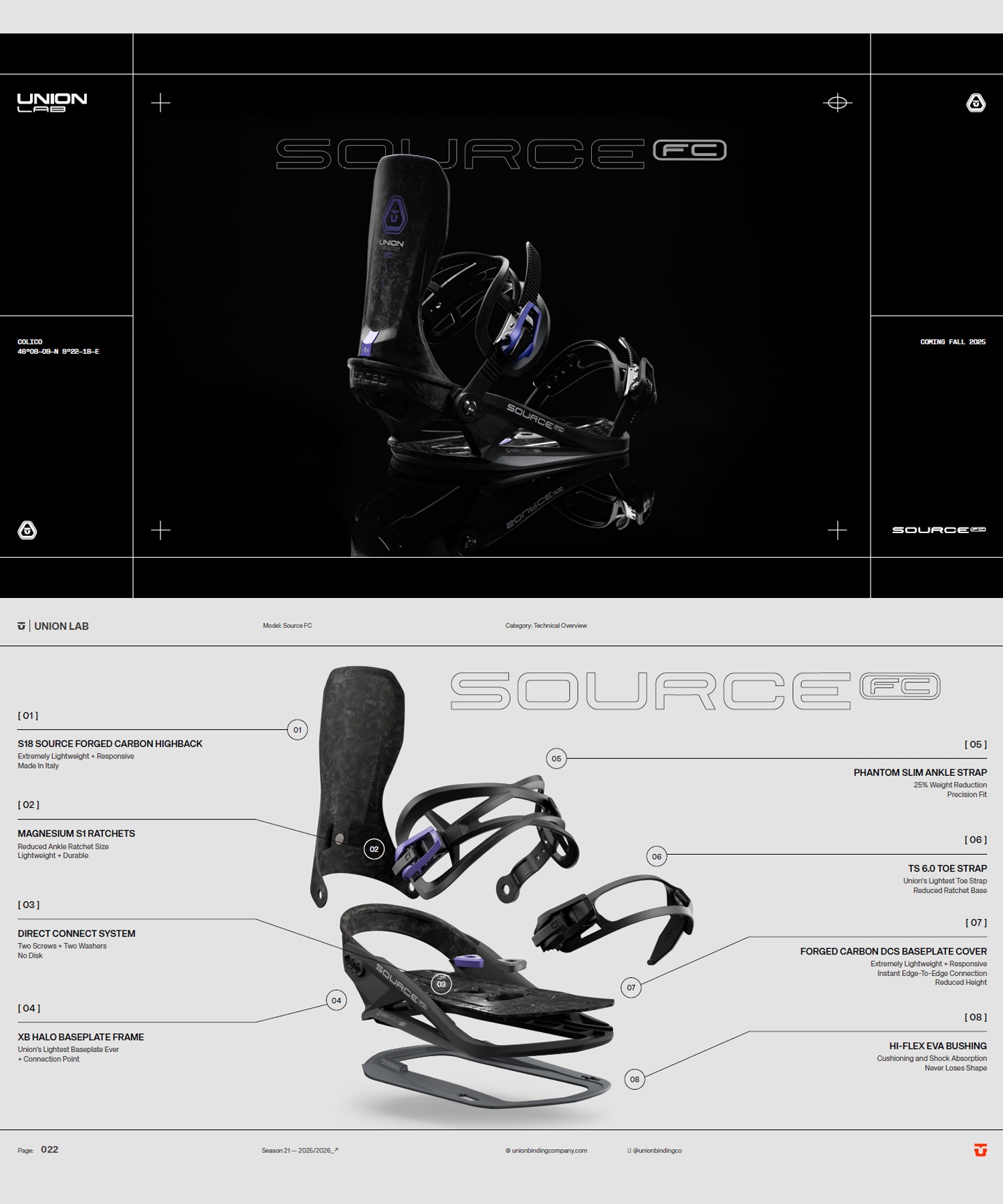 UNION ユニオン SOURCE FC スノーボード バインディング ビンディング