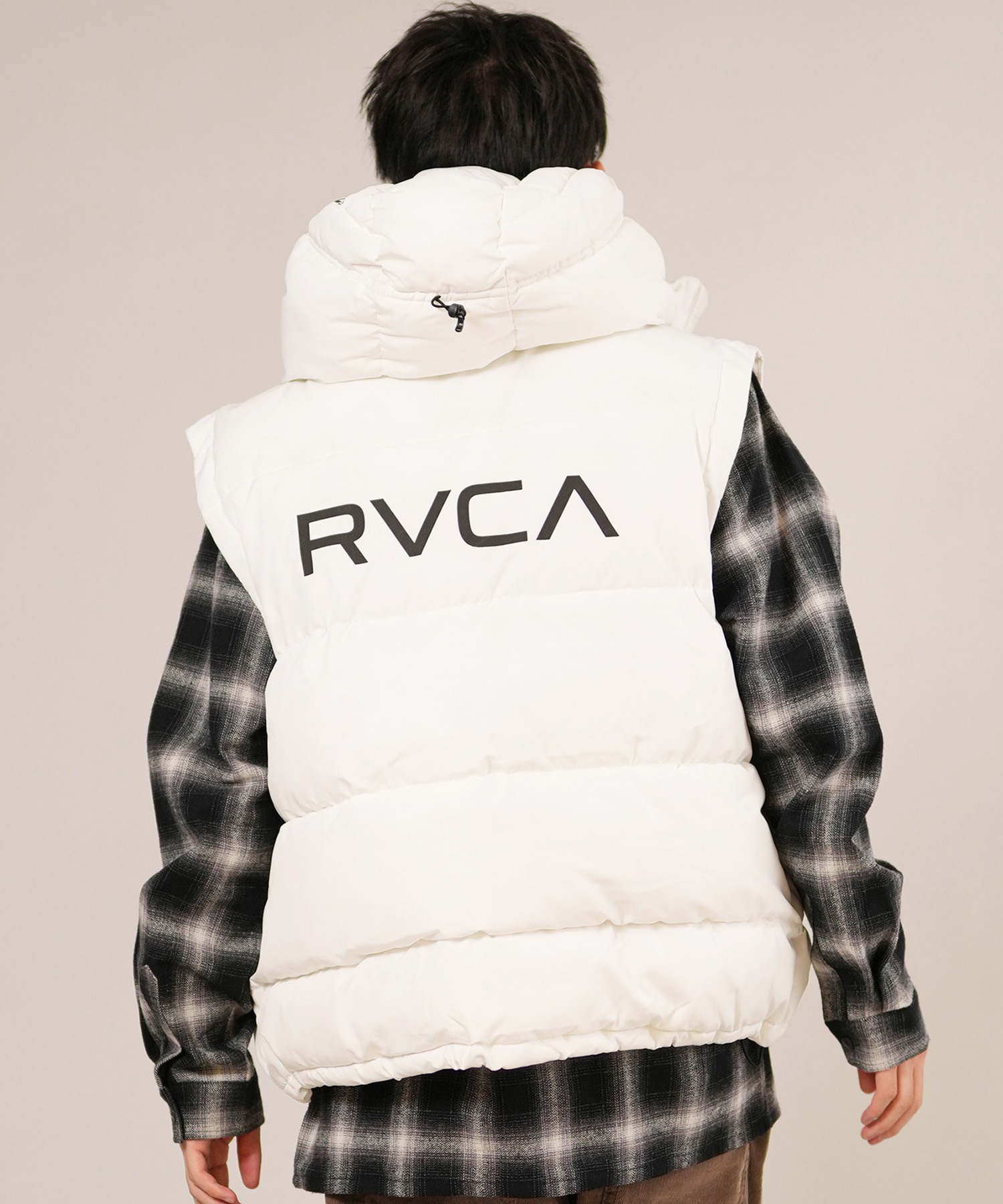 RVCA ルーカ ダウン ベスト メンズ シンプル バックプリント ロゴ