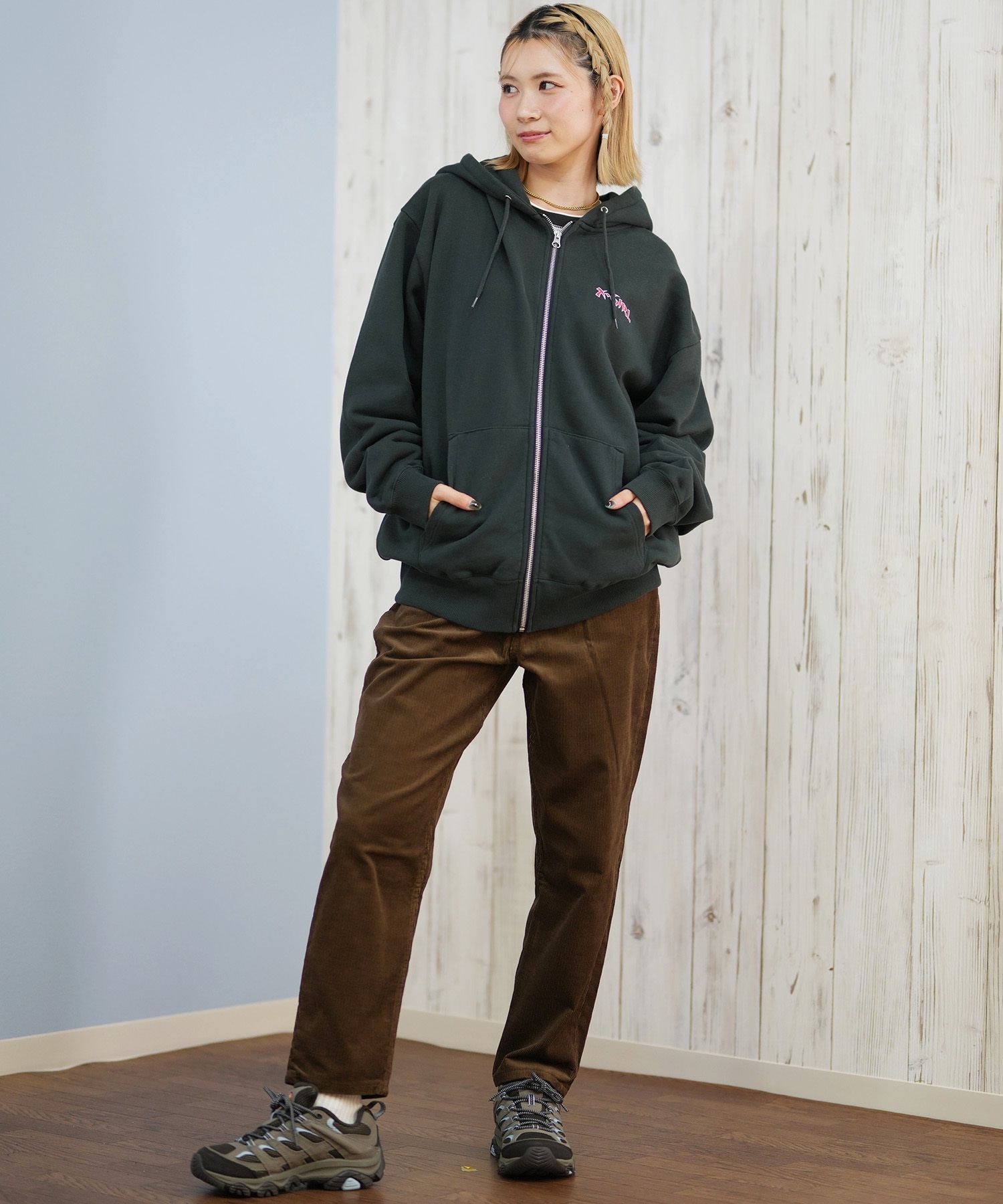 X-GIRL エックスガール ジップアップ パーカー レディース バック