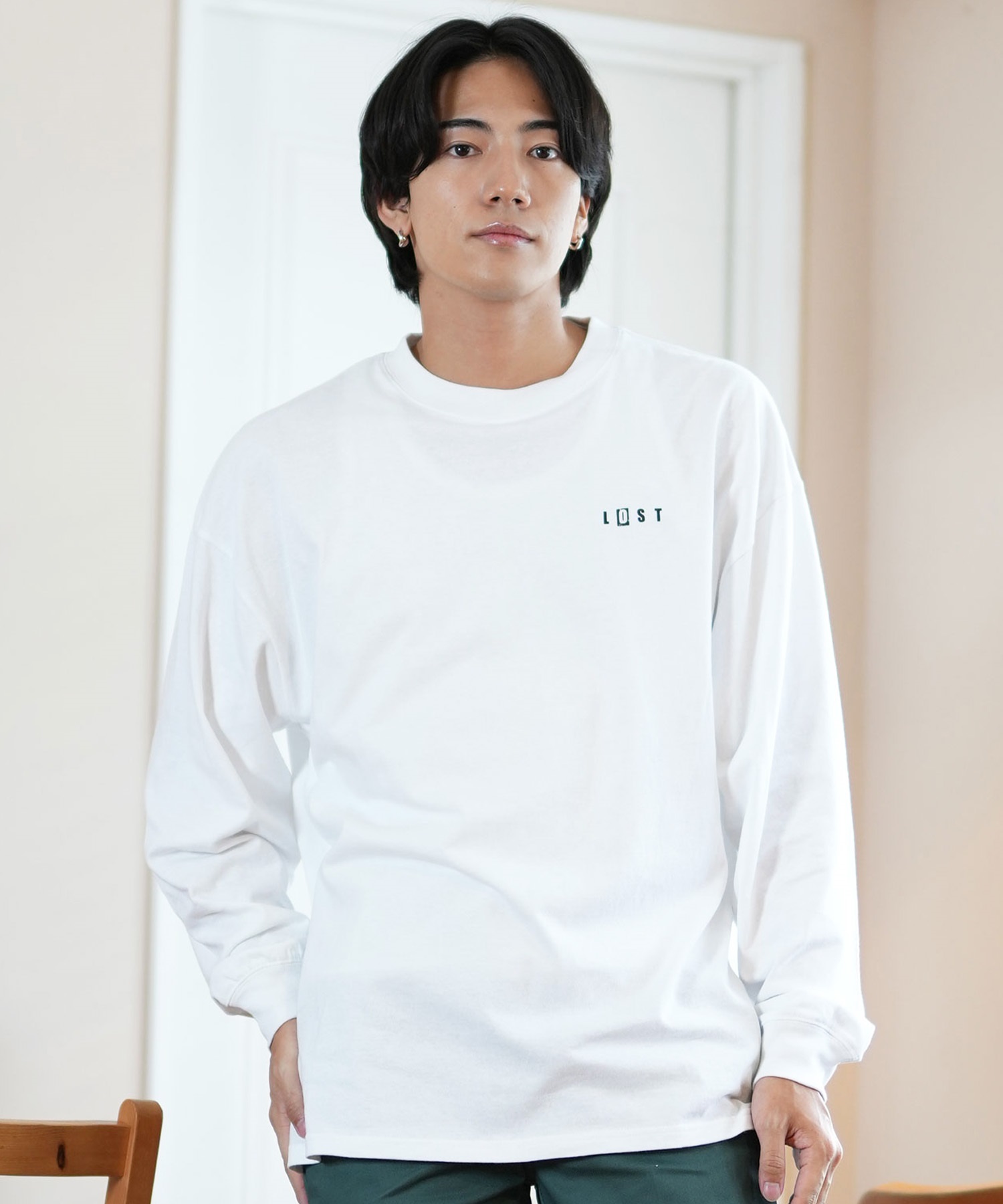LOST ロスト 長袖 Tシャツ メンズ ロンT バックプリント DRAINED
