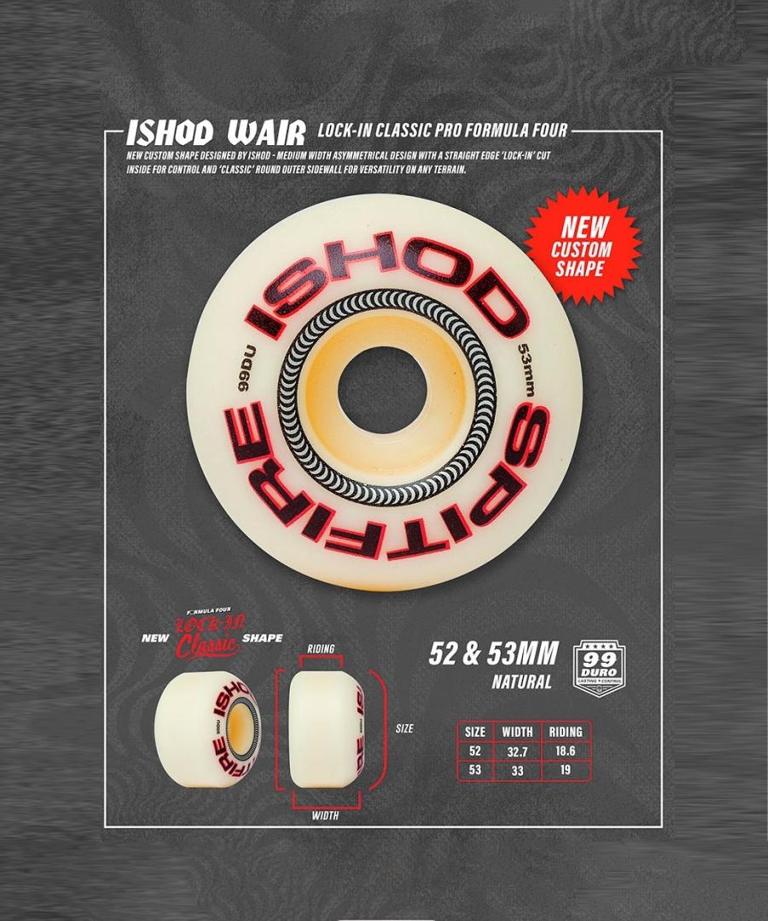 SPITFIRE スピットファイア スケートボード ウィール 52,53mm F4 99D