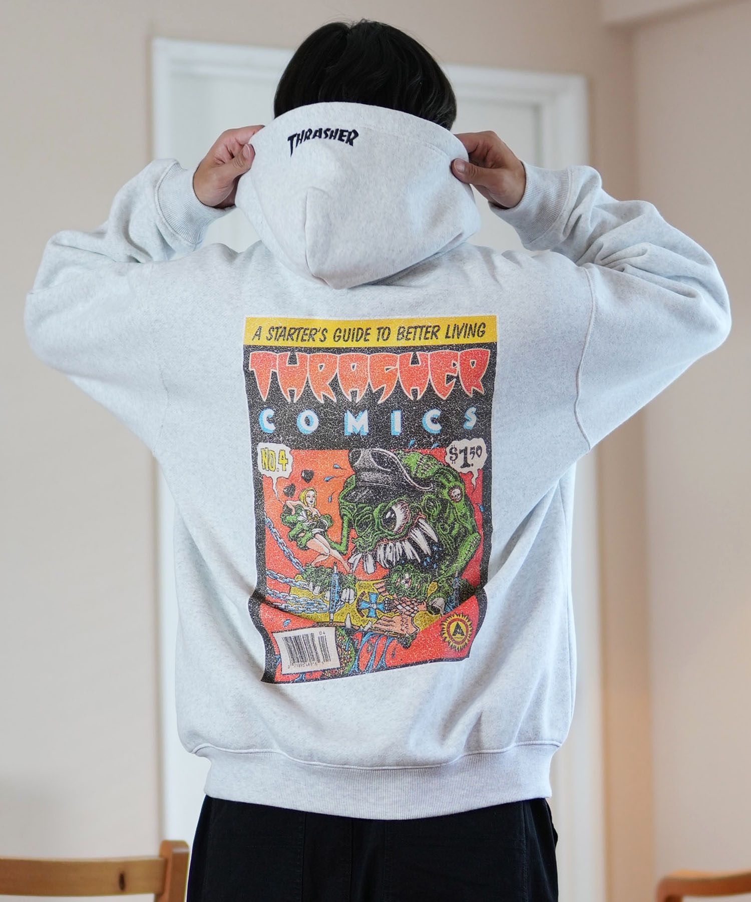 THRASHER スラッシャー パーカー メンズ THRASHERコミックPTパーカー