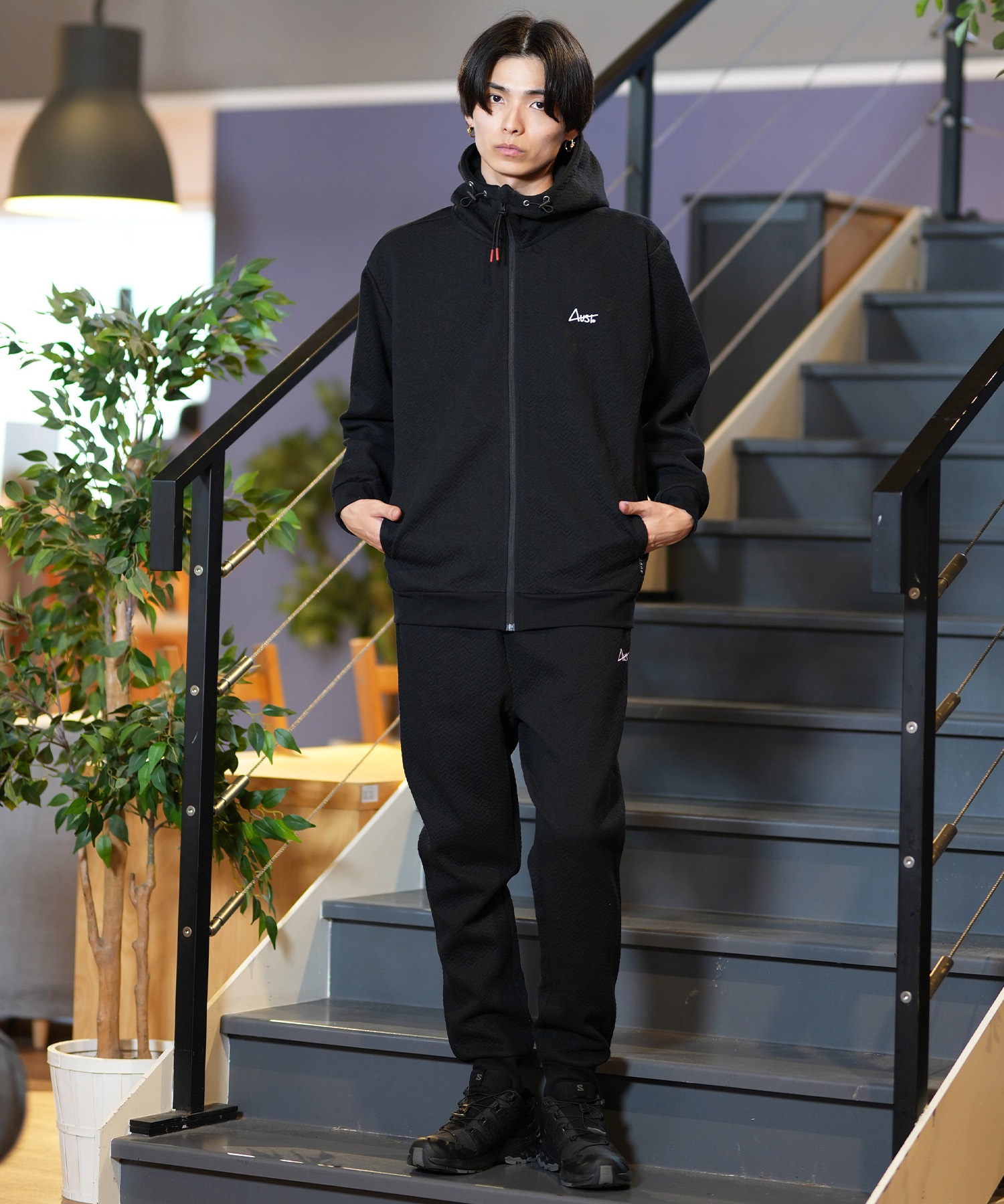 AUST オースト メンズ パーカー ボンディングZIPパーカー ジップアップ