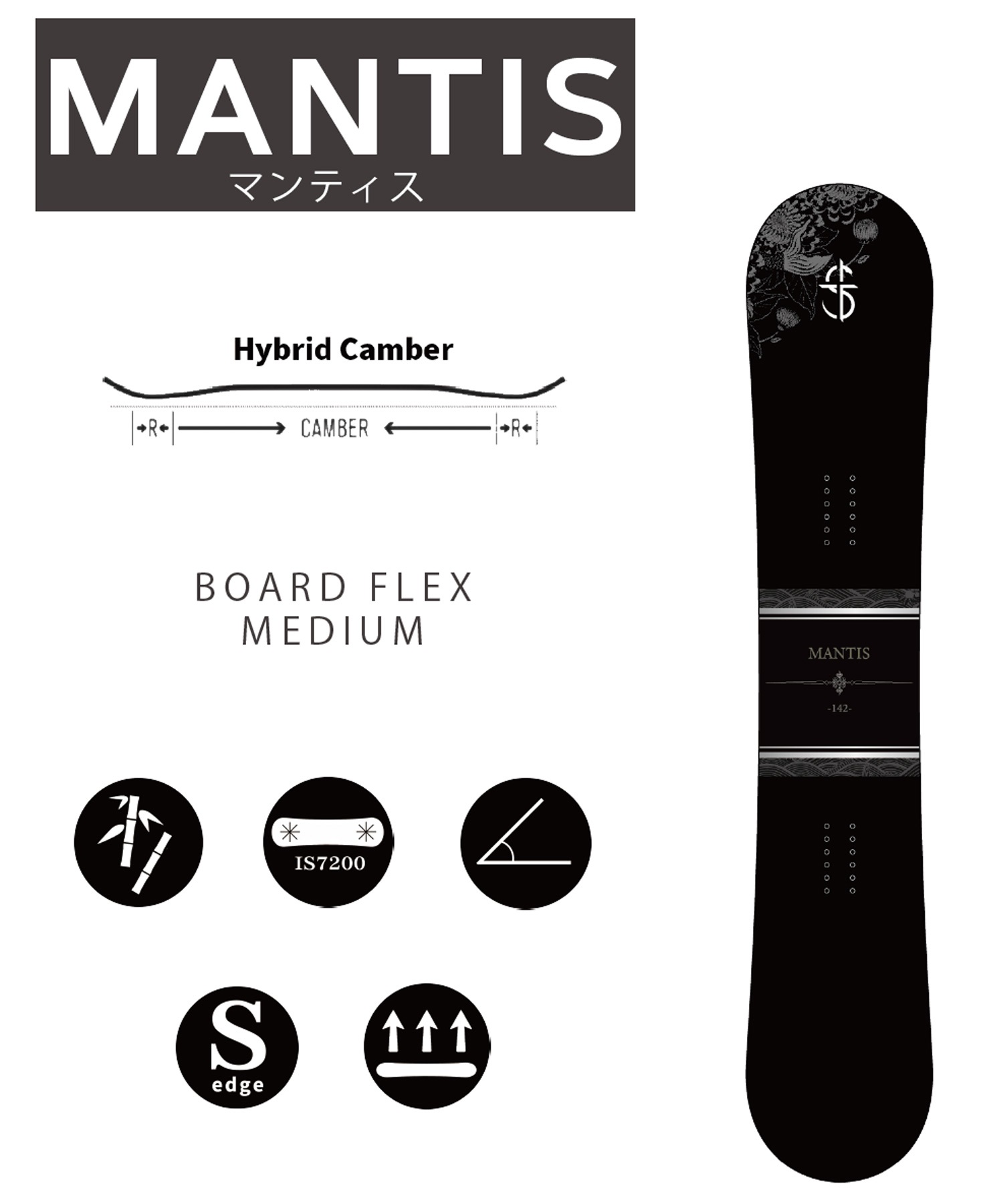 CROOJA クロージャ マンティス スノーボード 板 メンズ 24-25 LL B23