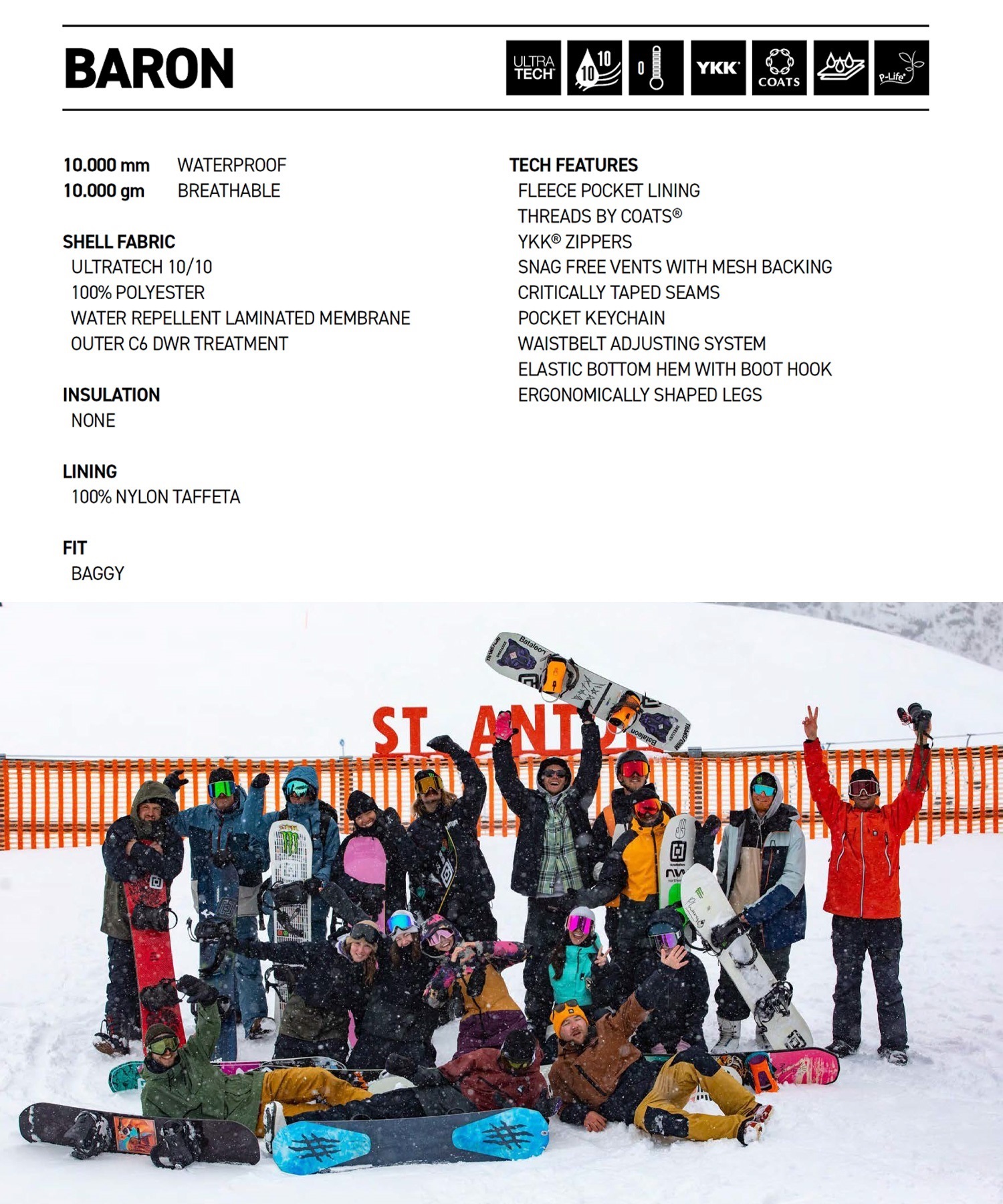 Horsefeathers ホースフェザーズ PT BARON スノーボード ウェア パンツ