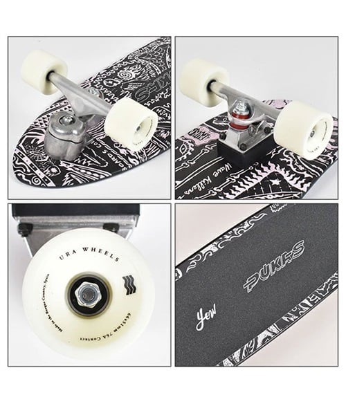 YOW ヤウ ロング スケートボード コンプリート 34.5inch PUKAS DARK