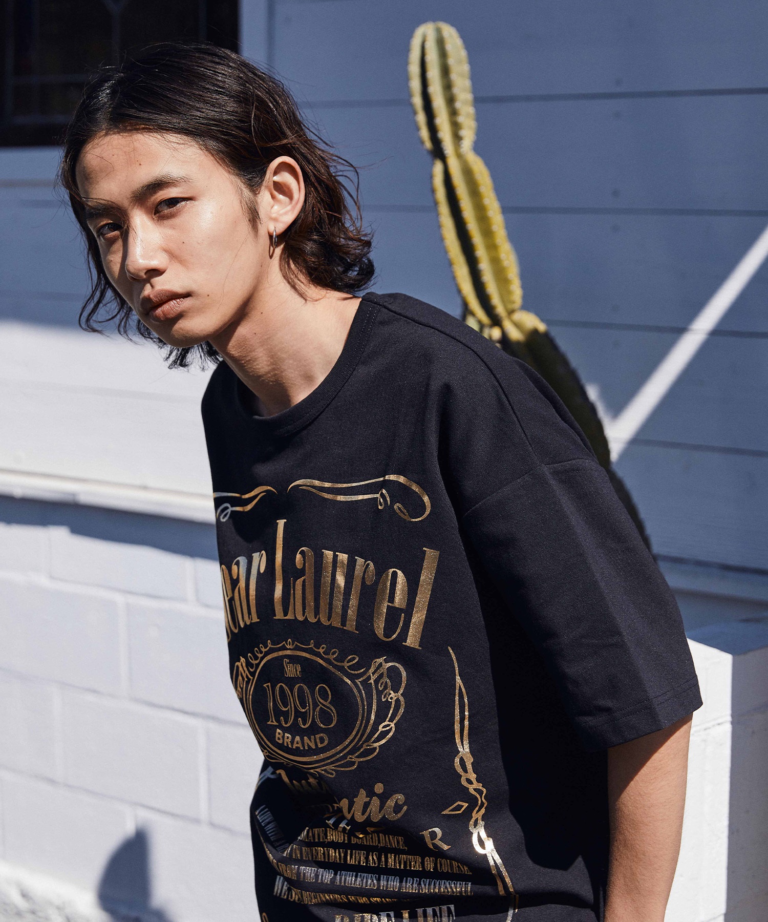 DEAR LAUREL ディアローレル メンズ 半袖 Tシャツ Metaric print