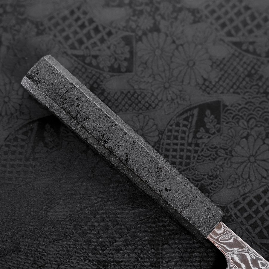 Kiritsuke SLD Wave Nickel Damascus Black Ishime Urushi Handle