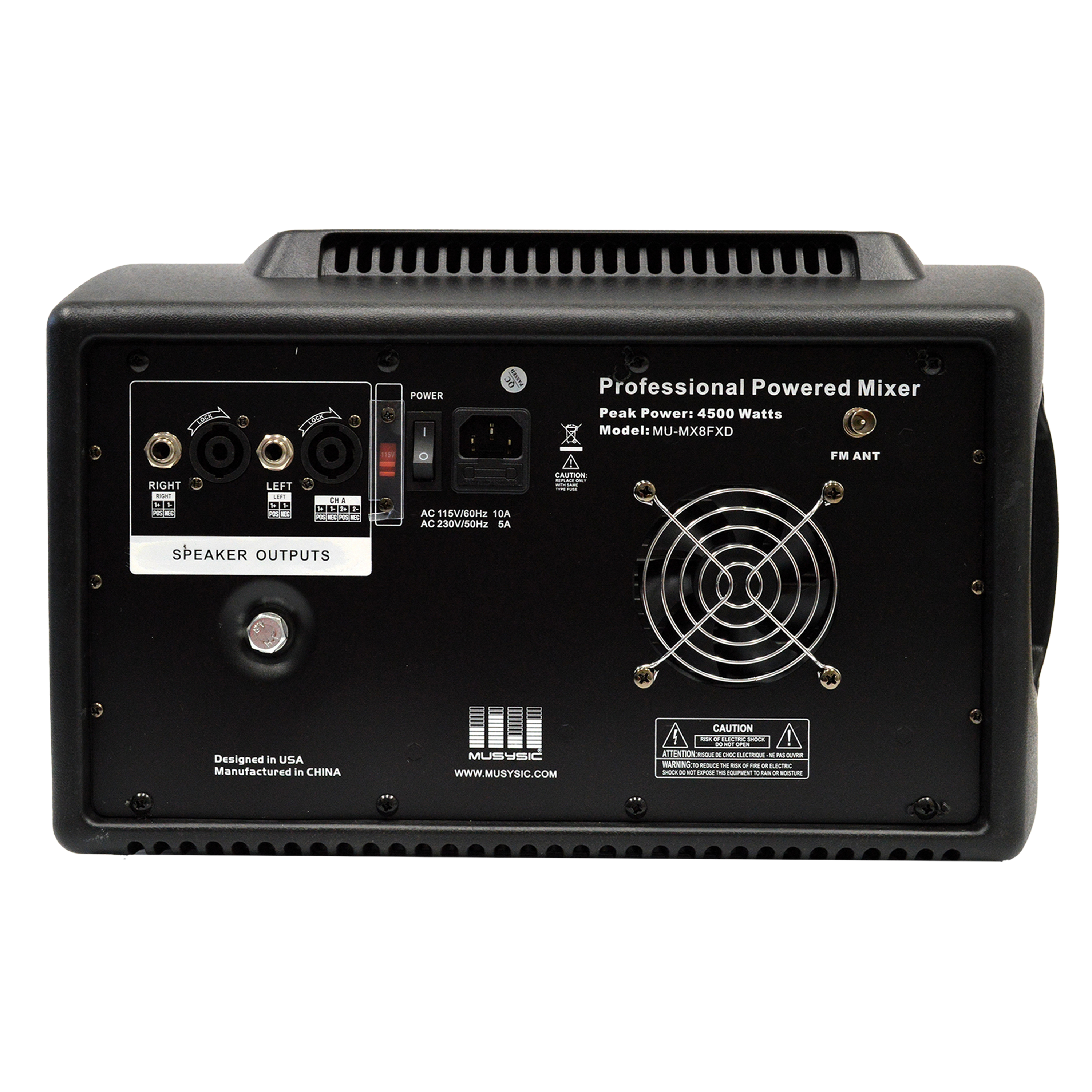 MUSYSIC MU‑MX8fxD 8‑Channel Powered Mixer with DSP Effects & EQ