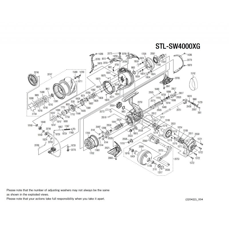 ▷ Stella 4000 SW C XG Reel Spare Parts【Mv Spools】