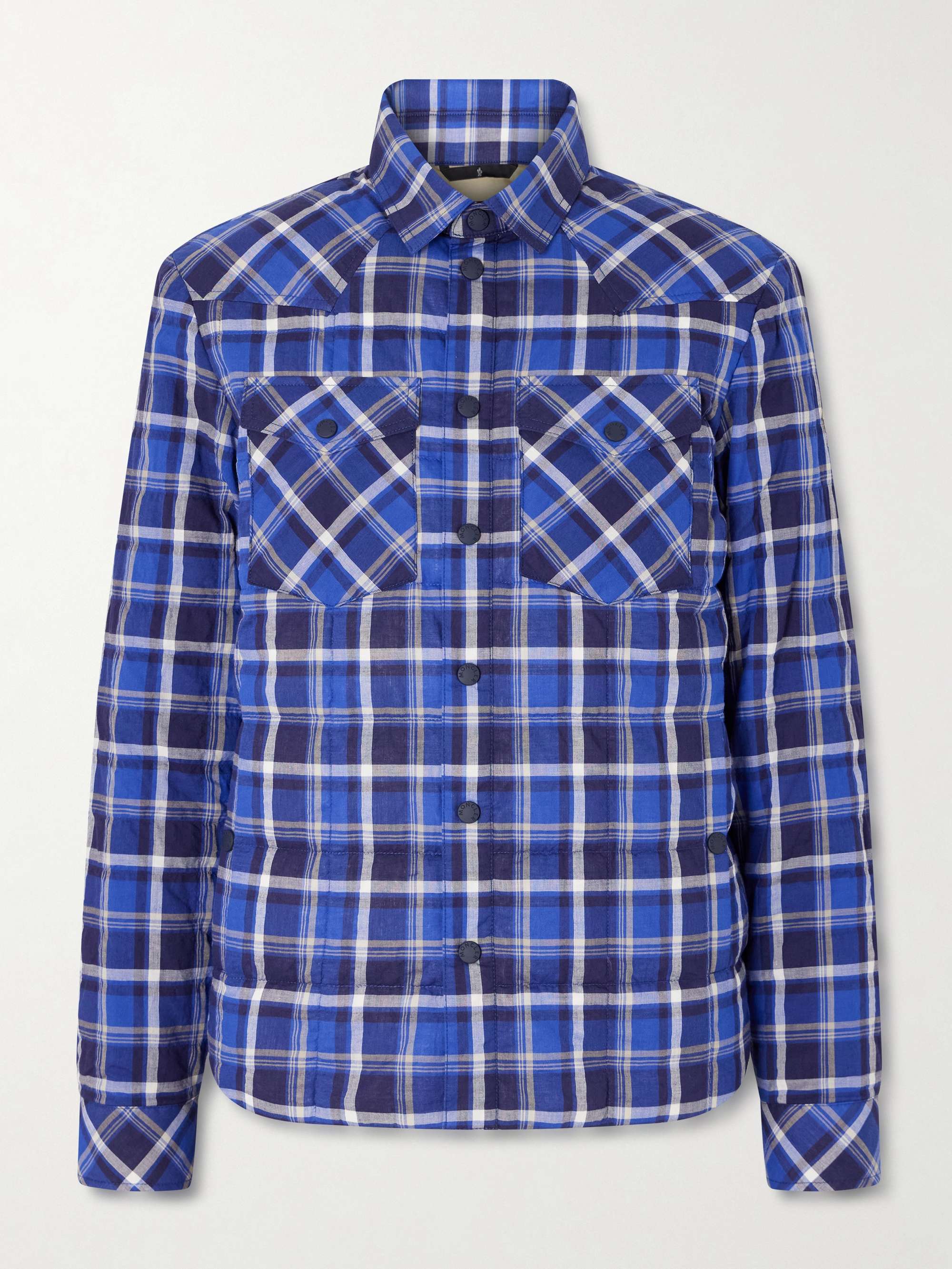 MONCLER GRENOBLE Gelt Quilted Checked Cotton-Blend Down Shirt