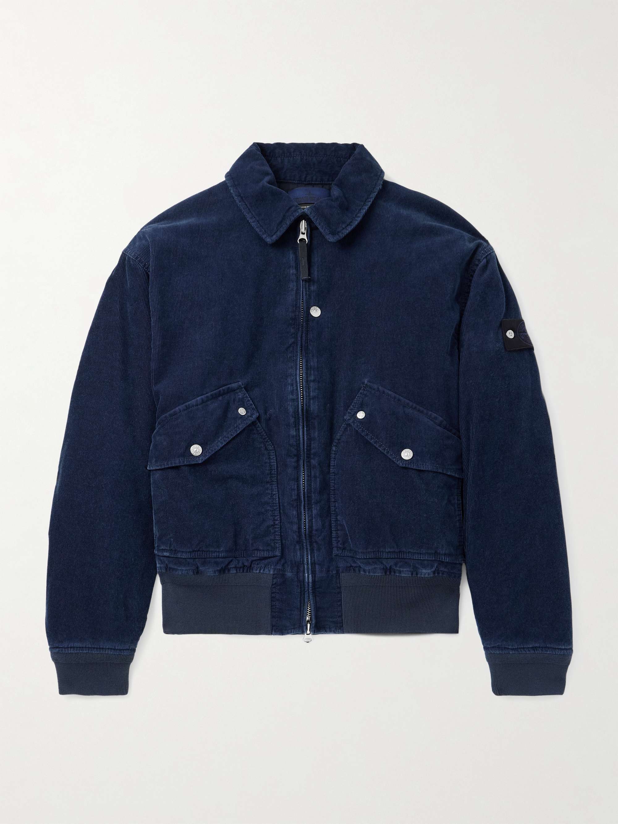 STONE ISLAND Denim Research Padded Cotton-Blend Corduroy Jacket