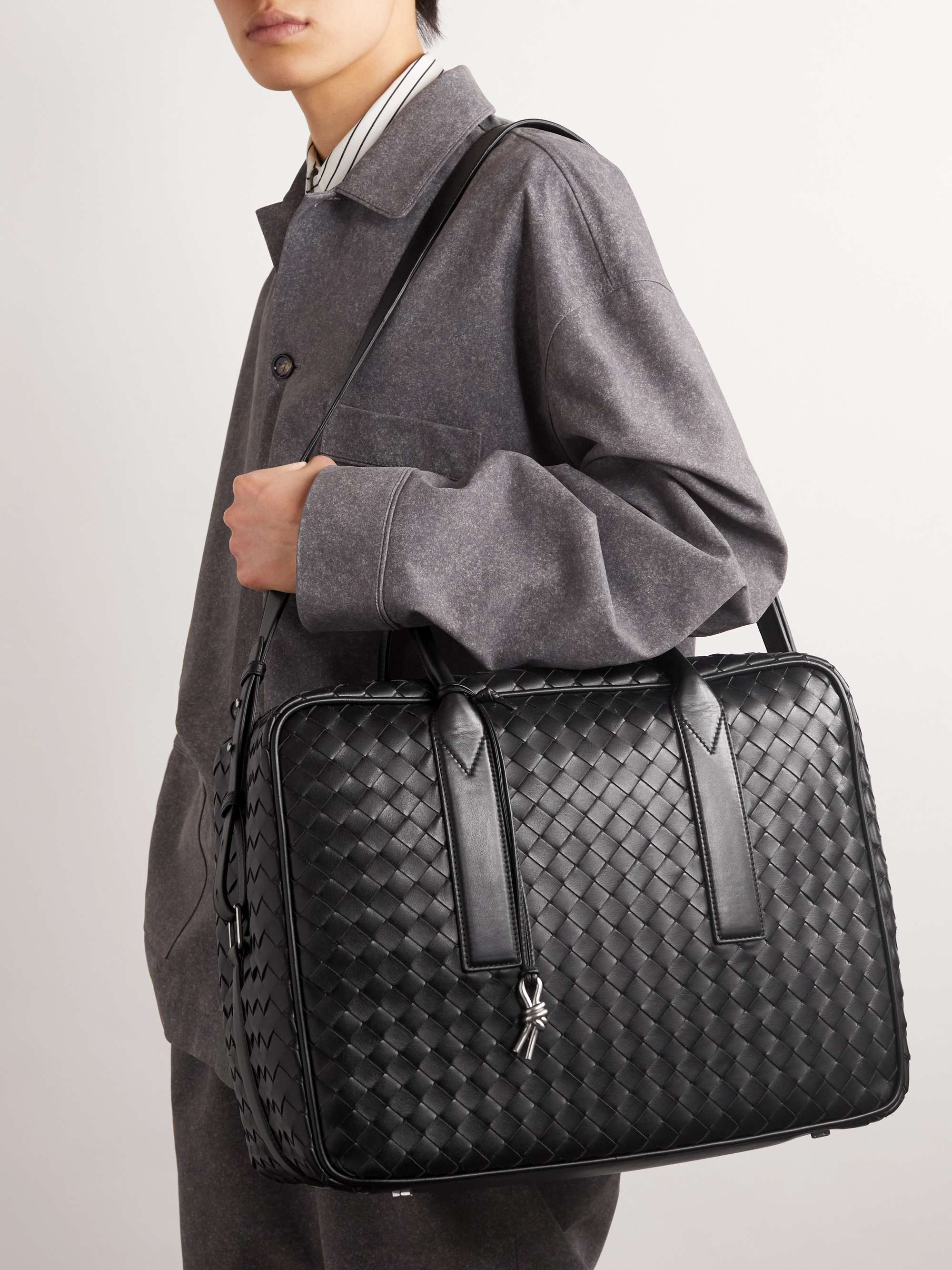 BOTTEGA VENETA Intrecciato Leather Briefcase for Men | MR PORTER