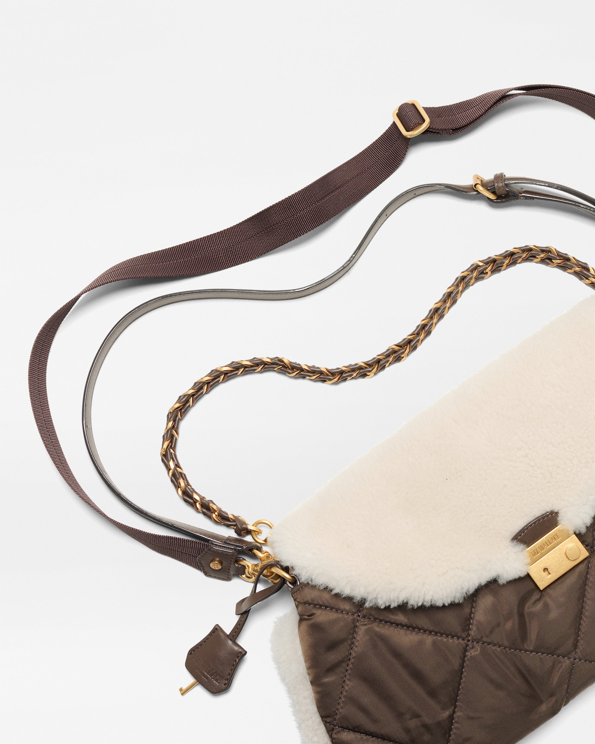 Shearling / Walnut Crosby Lock Shoulder