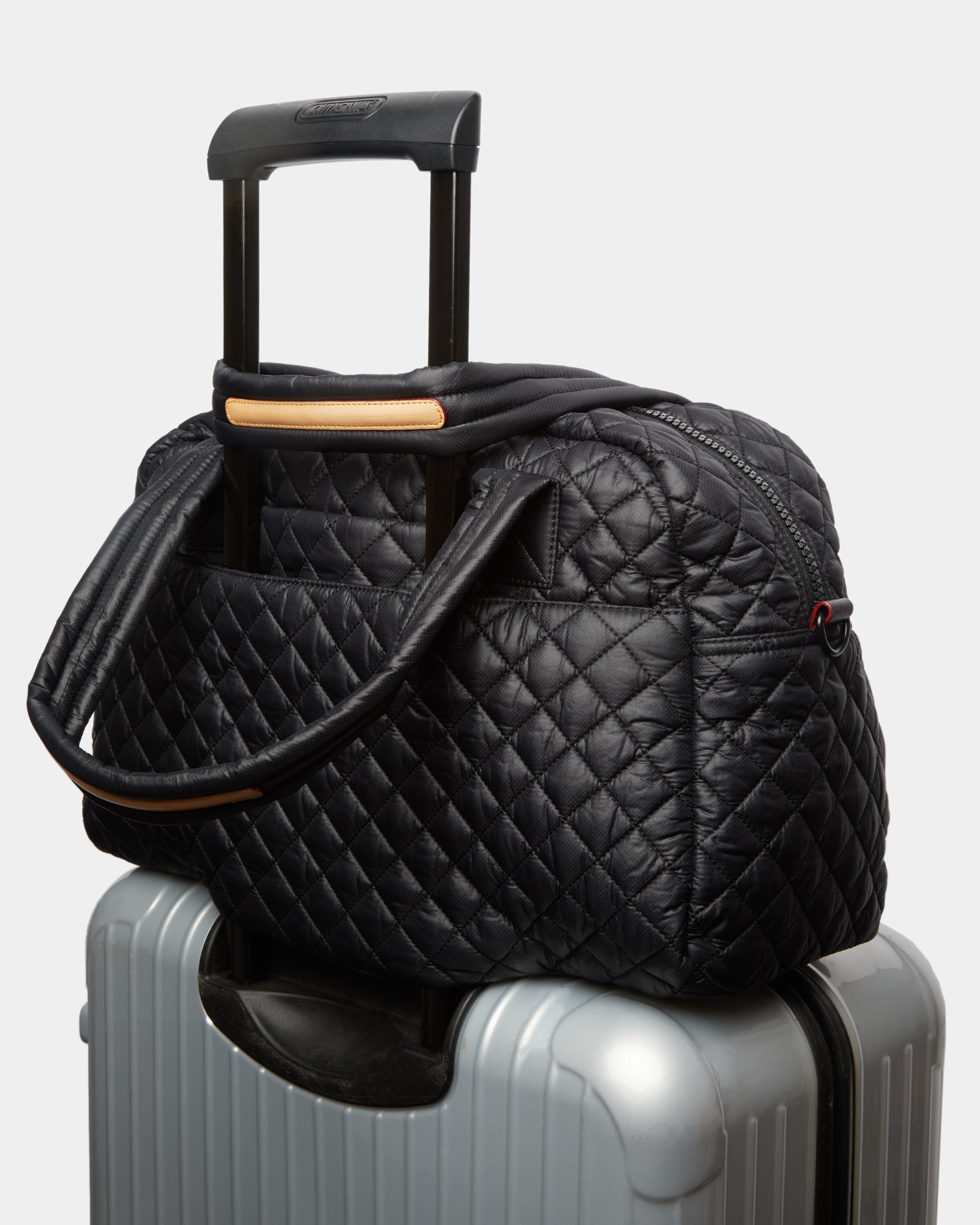 Black Quilted Duffle Travel Bag | MZ Wallace