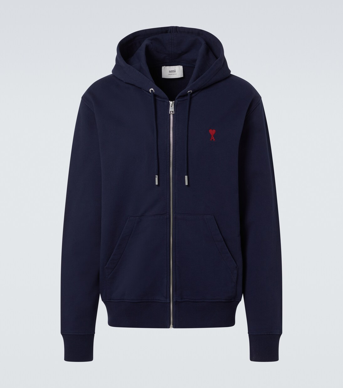 Ami De Cœur cotton hoodie in blue - Ami Paris | Mytheresa