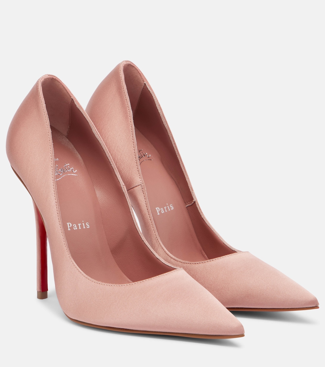 Miss Z 120 crêpe satin pumps in pink - Christian Louboutin | Mytheresa