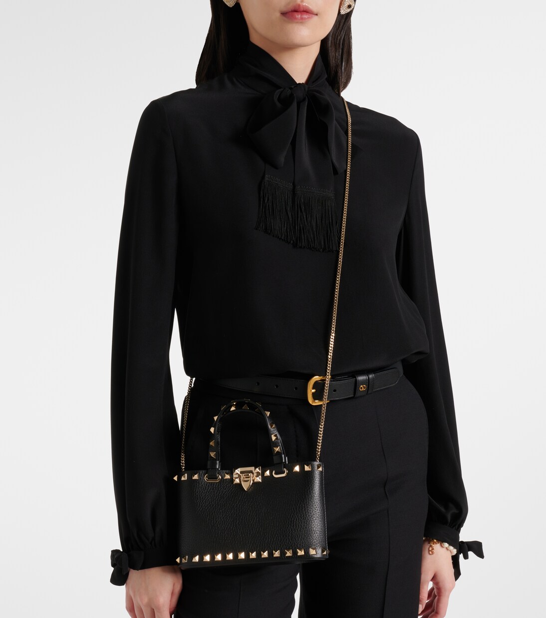 Rockstud leather tote bag in black - Valentino Garavani | Mytheresa