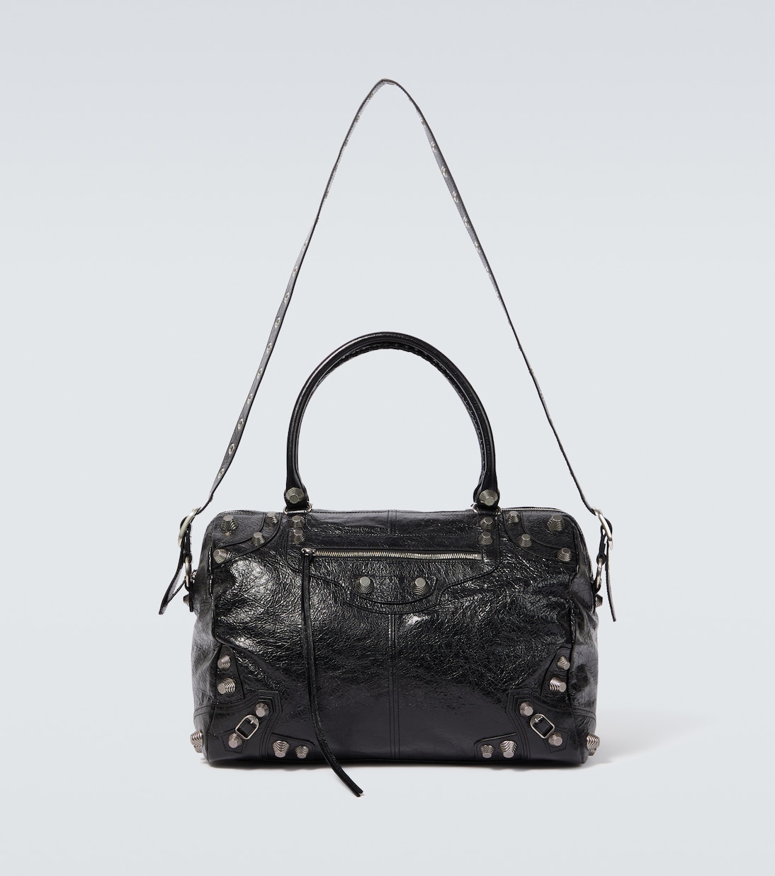 Le Cagole leather duffel bag in black - Balenciaga | Mytheresa