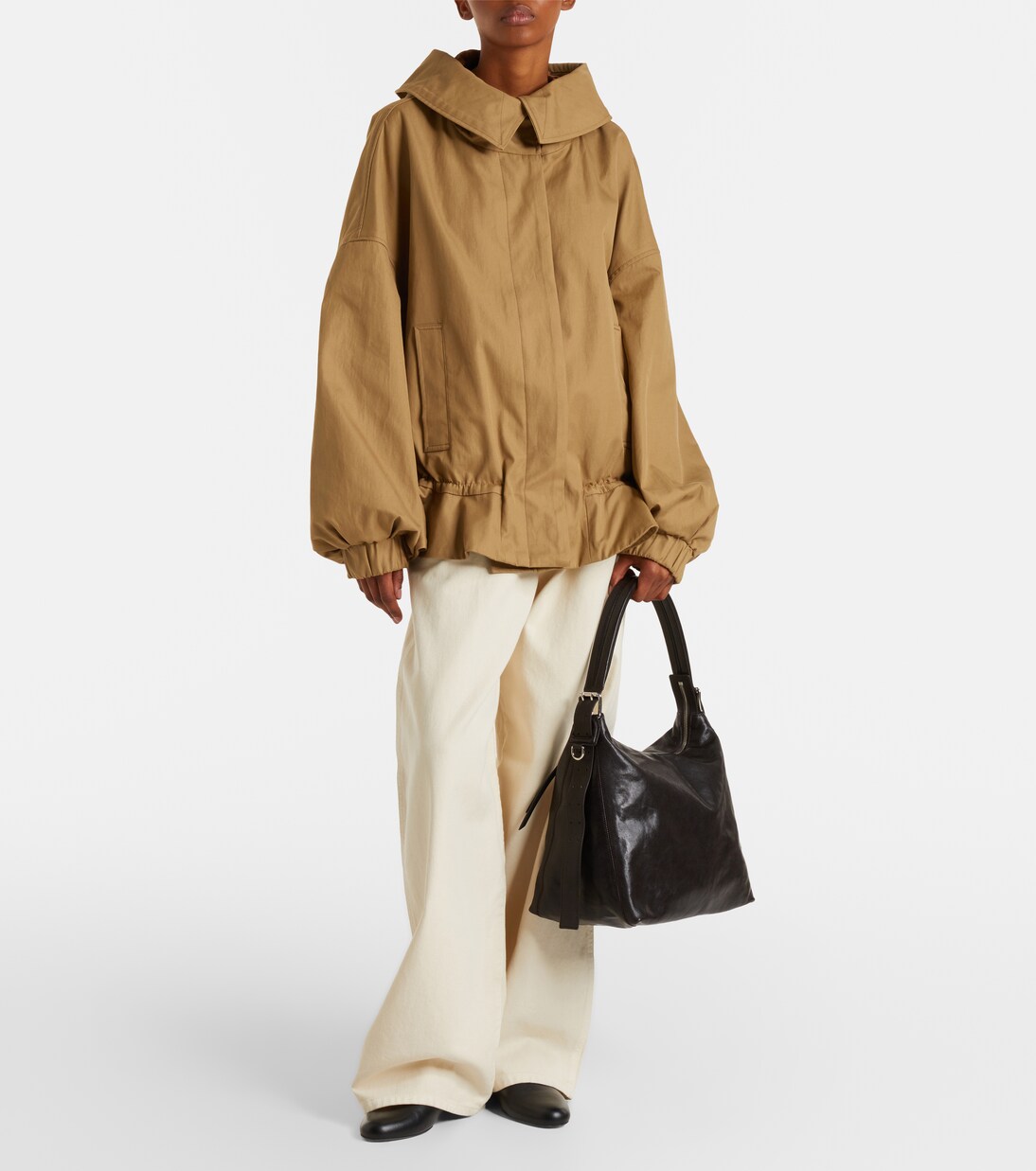 Small belted leather tote bag in brown - Lemaire | Mytheresa