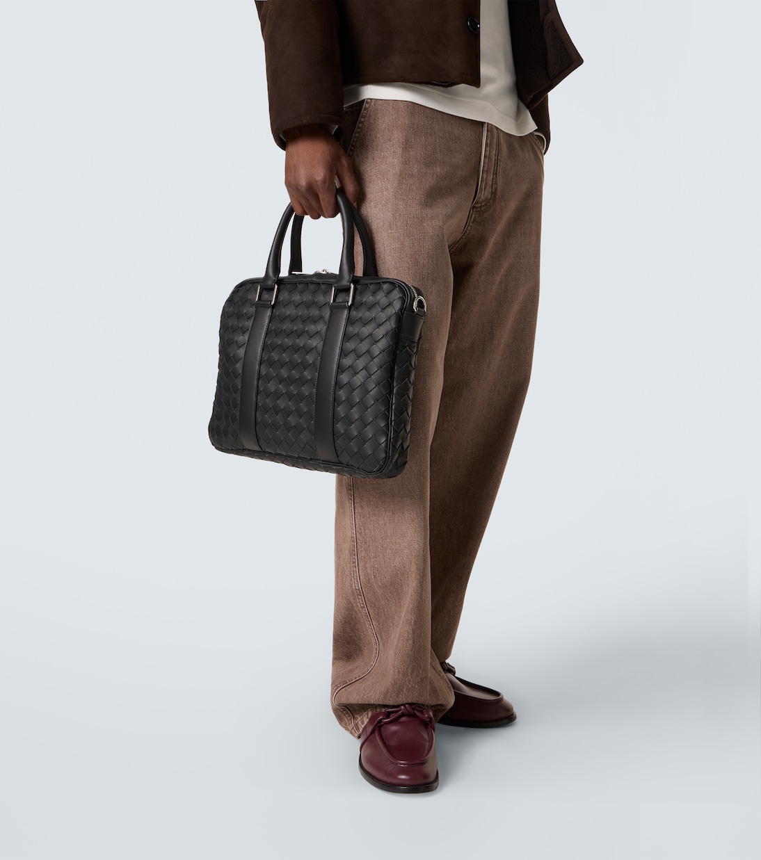 Intrecciato leather briefcase in black - Bottega Veneta | Mytheresa