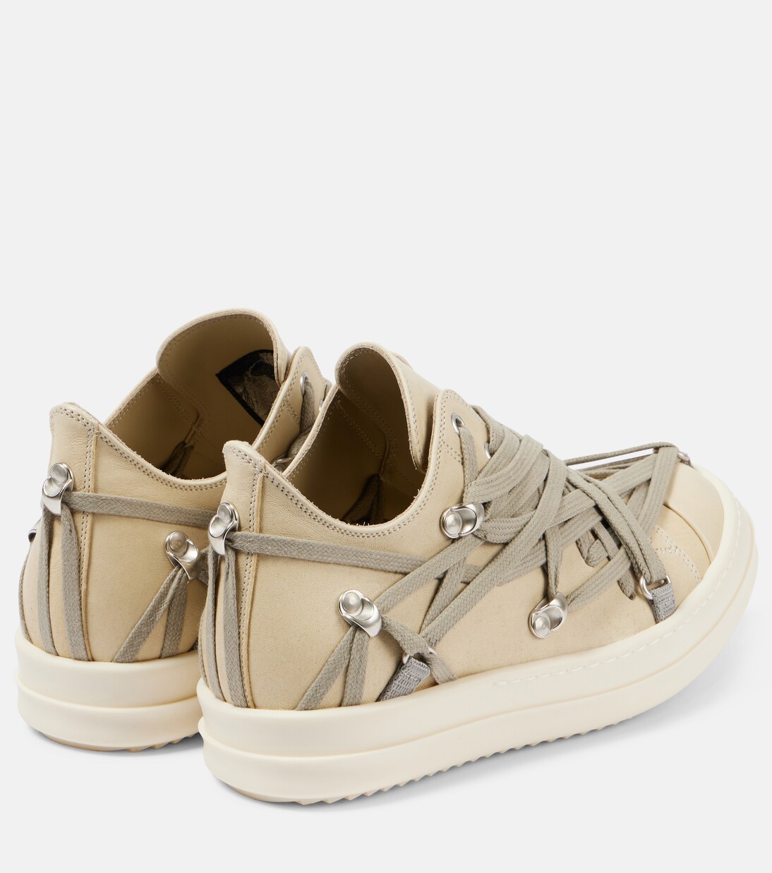 Hollywood Megalace suede sneakers in beige - Rick Owens | Mytheresa