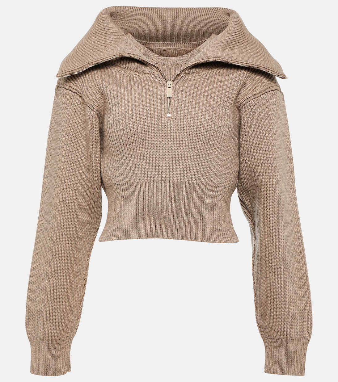 Le Maille Risoul cropped wool sweater in brown - Jacquemus | Mytheresa