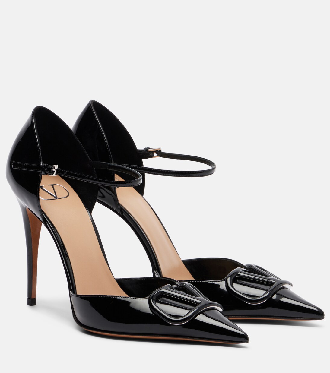 D'Orsay 100 patent leather pumps in black - Valentino Garavani