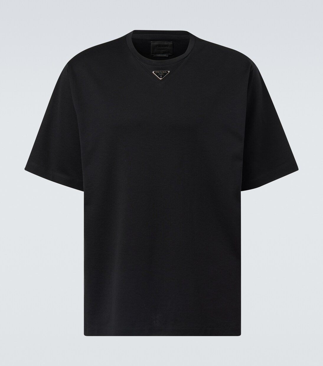 Cotton T-shirt in black - Prada | Mytheresa