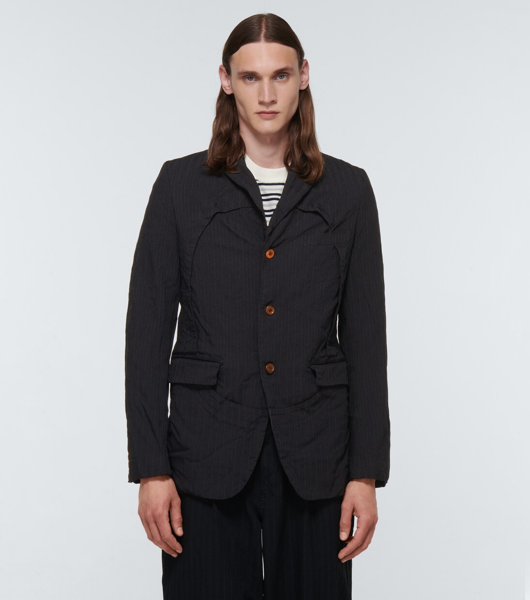 Pinstriped blazer in black - Comme Des Garcons Homme Deux | Mytheresa