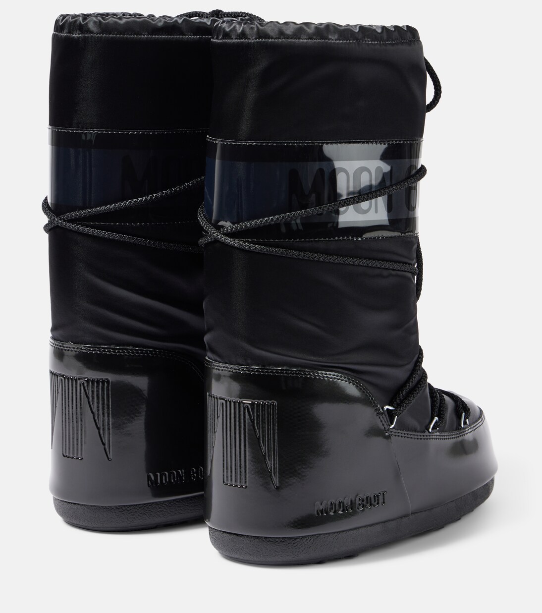 Icon Glance satin snow boots in black - Moon Boot | Mytheresa
