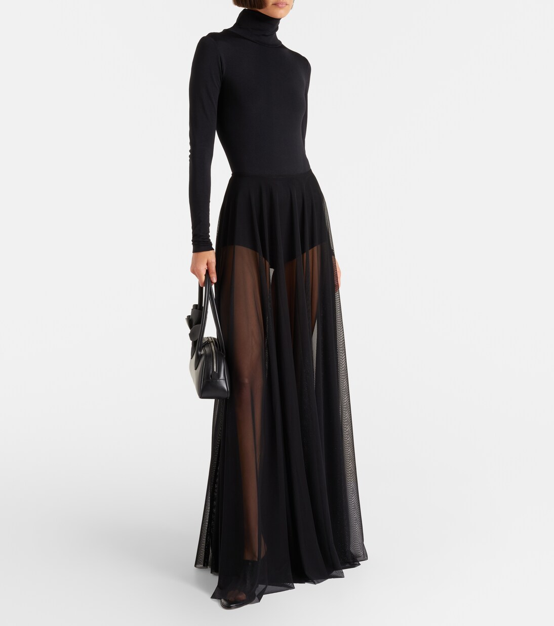 Semi-sheer maxi skirt in black - Norma Kamali | Mytheresa