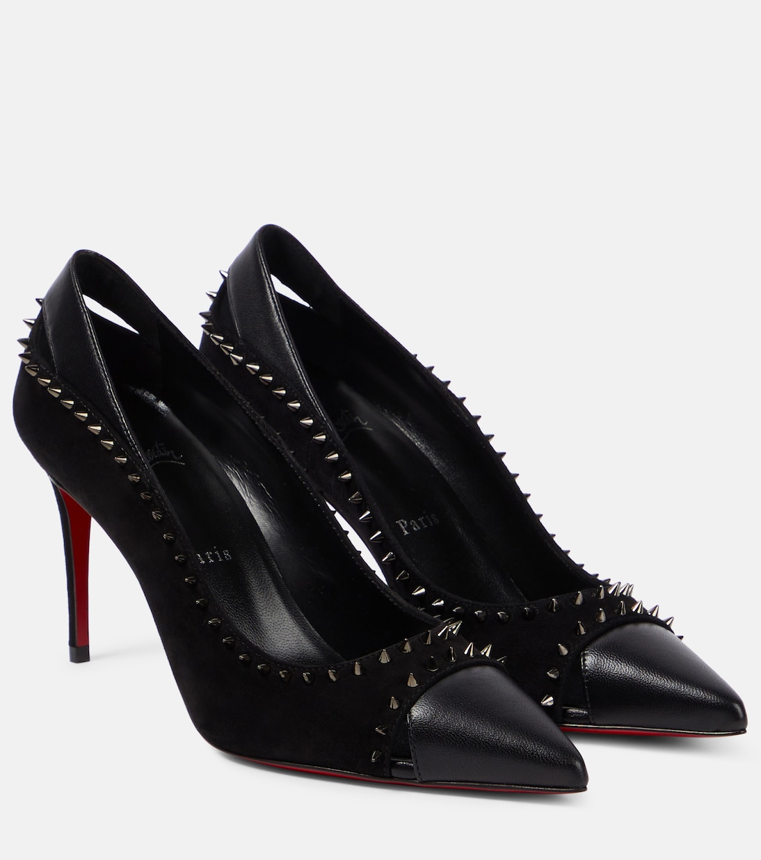 Duvette Spikes 85 leather pumps in black - Christian Louboutin