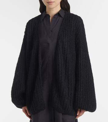 Mohair and wool-blend cardigan in black - Toteme | Mytheresa