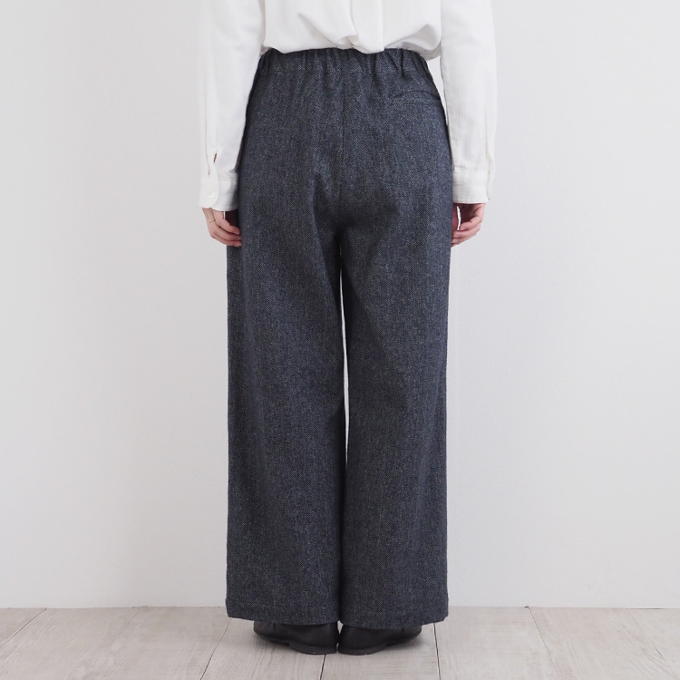 nofl】コットンツイード三つ杢ワイドパンツ 644209780 | ナチュラル服